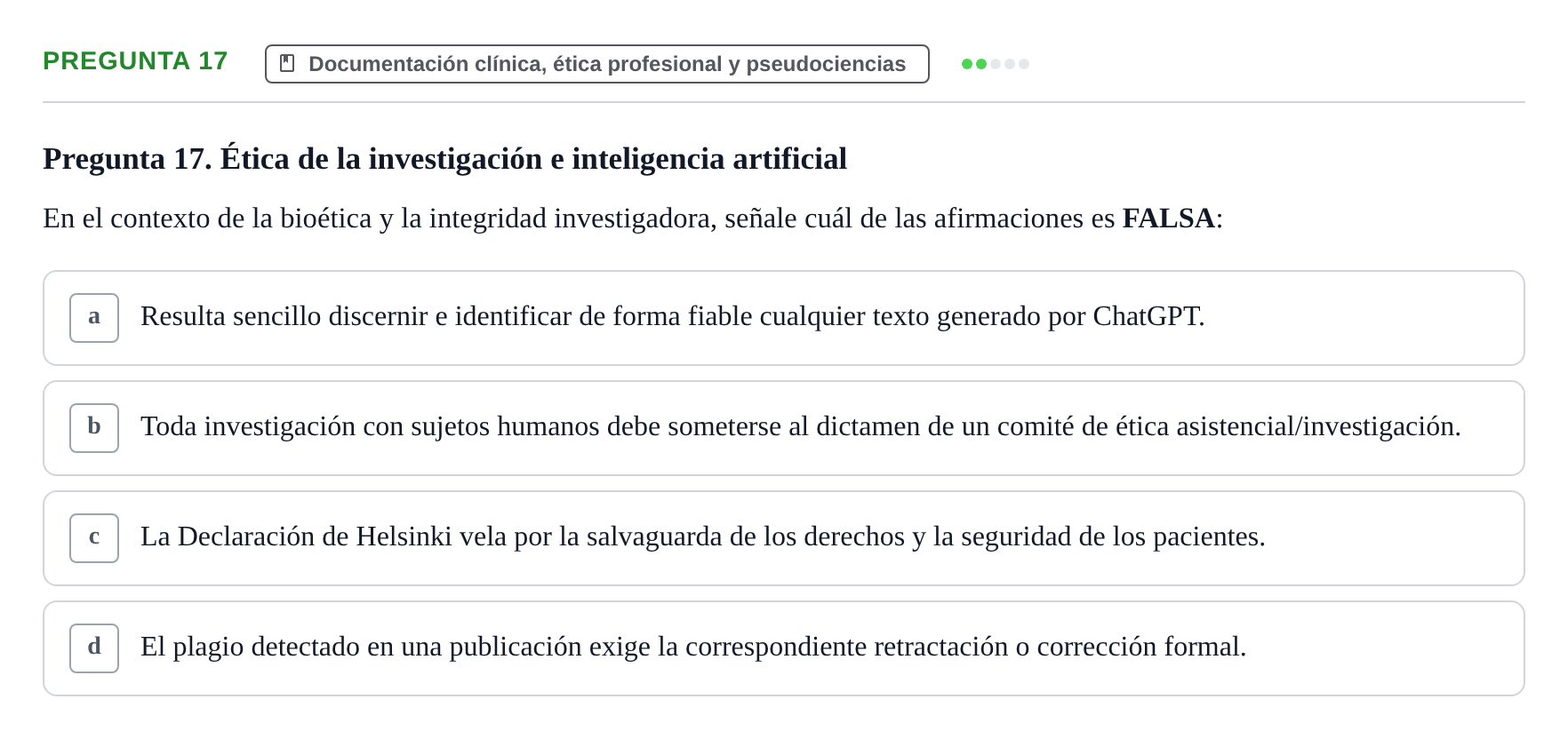 Enunciado: Pregunta 17 · Recursos Informáticos y Documentación UDL 2023