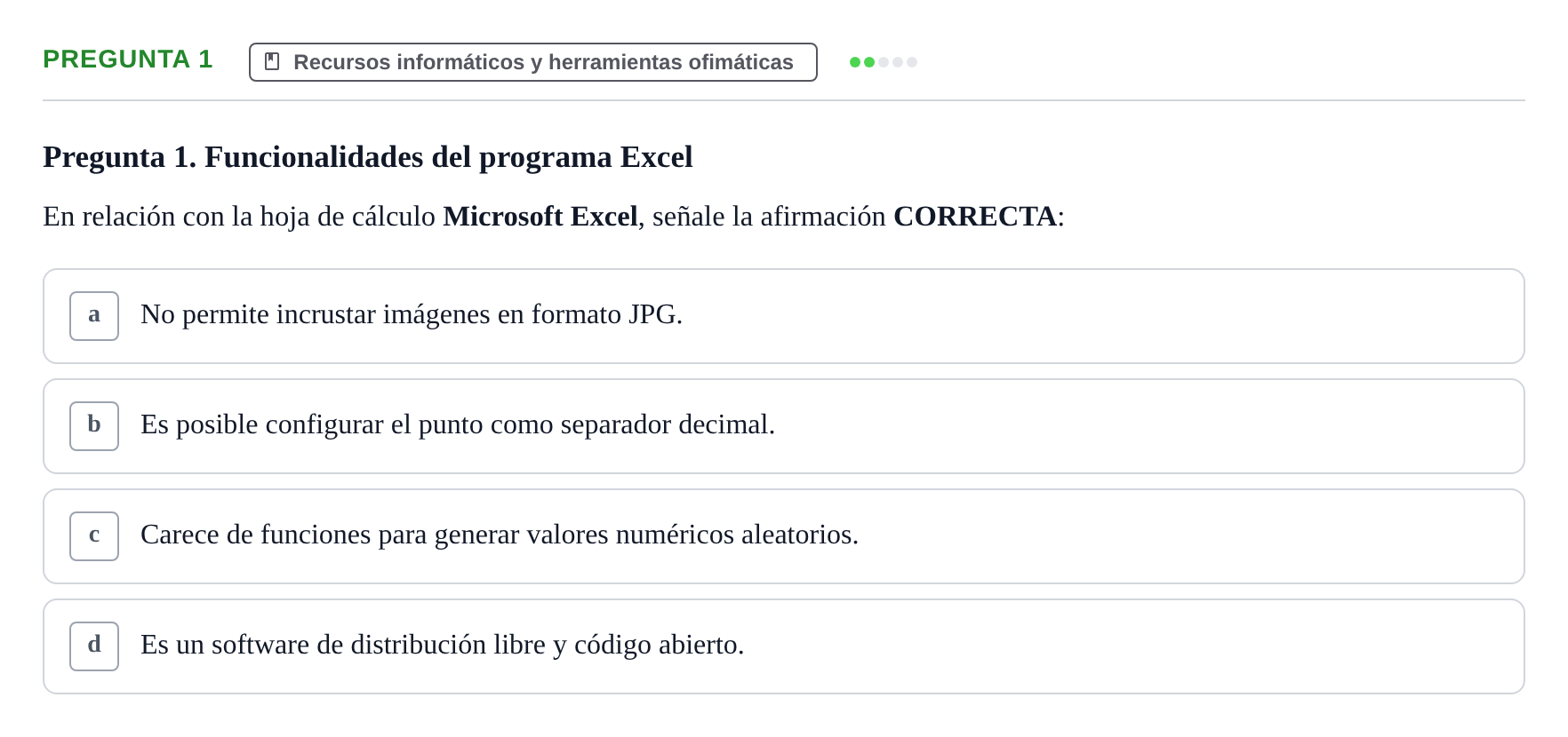 Enunciado: Pregunta 1 · Recursos Informáticos y Documentación UDL 2023