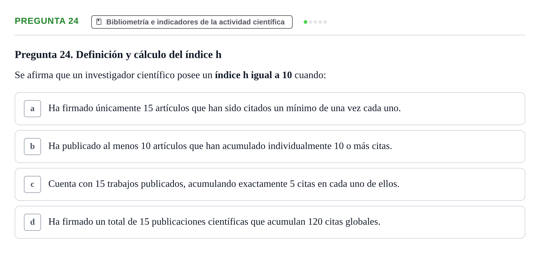 Enunciado: Pregunta 24 · Recursos Informáticos y Documentación UDL 2023