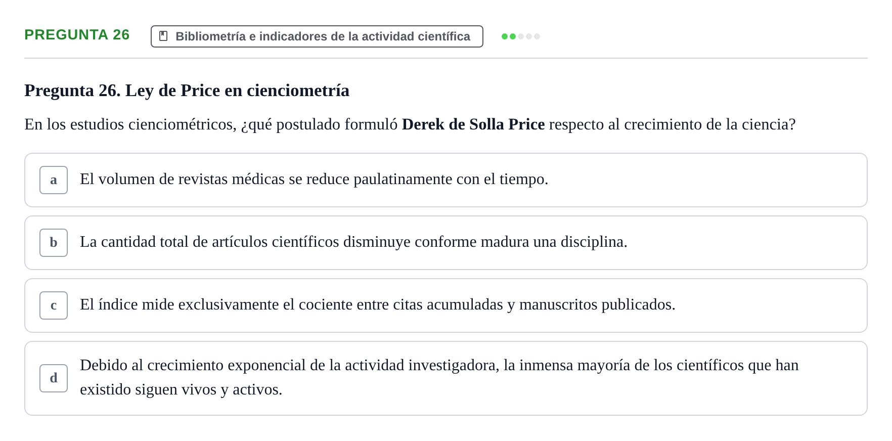 Enunciado: Pregunta 26 · Recursos Informáticos y Documentación UDL 2023