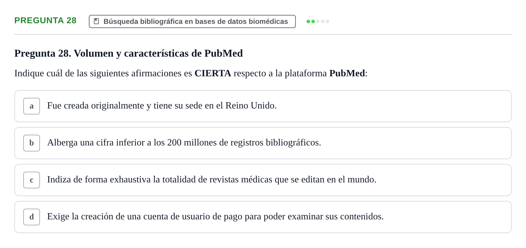 Enunciado: Pregunta 28 · Recursos Informáticos y Documentación UDL 2023