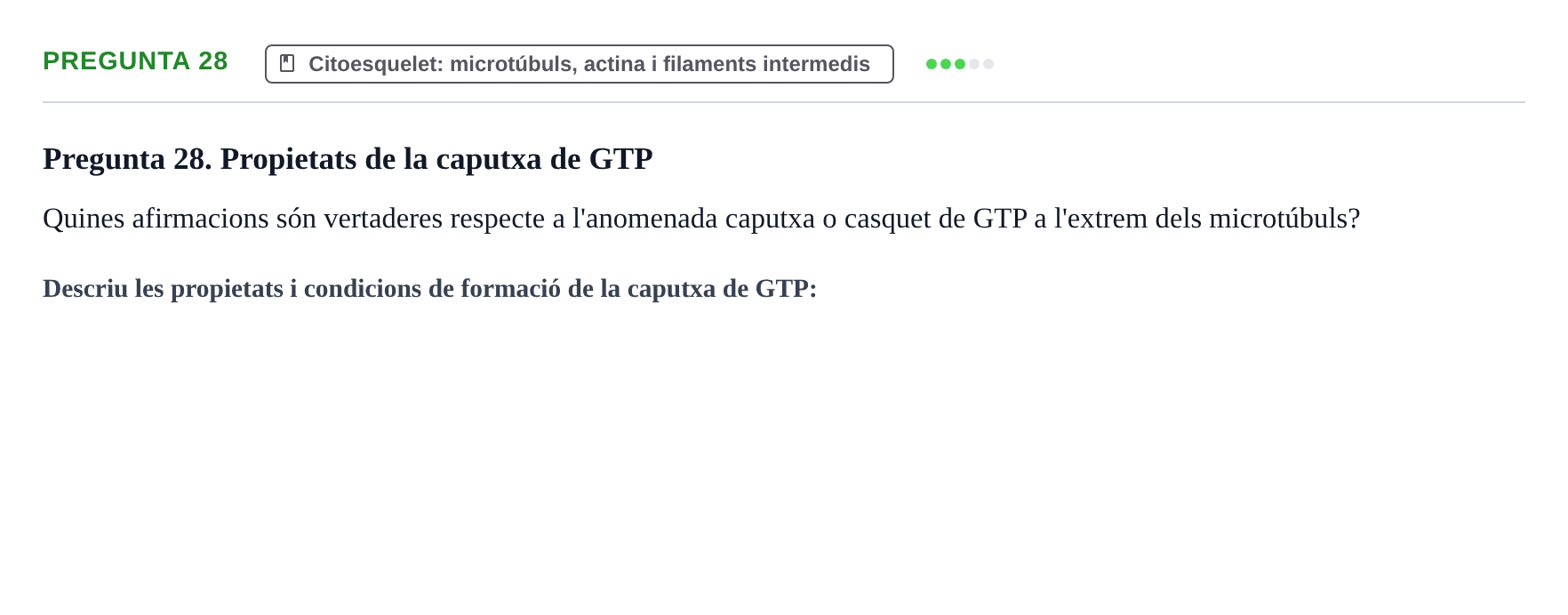 Enunciado: Pregunta 28 · Estructura y función celular UDL 2018