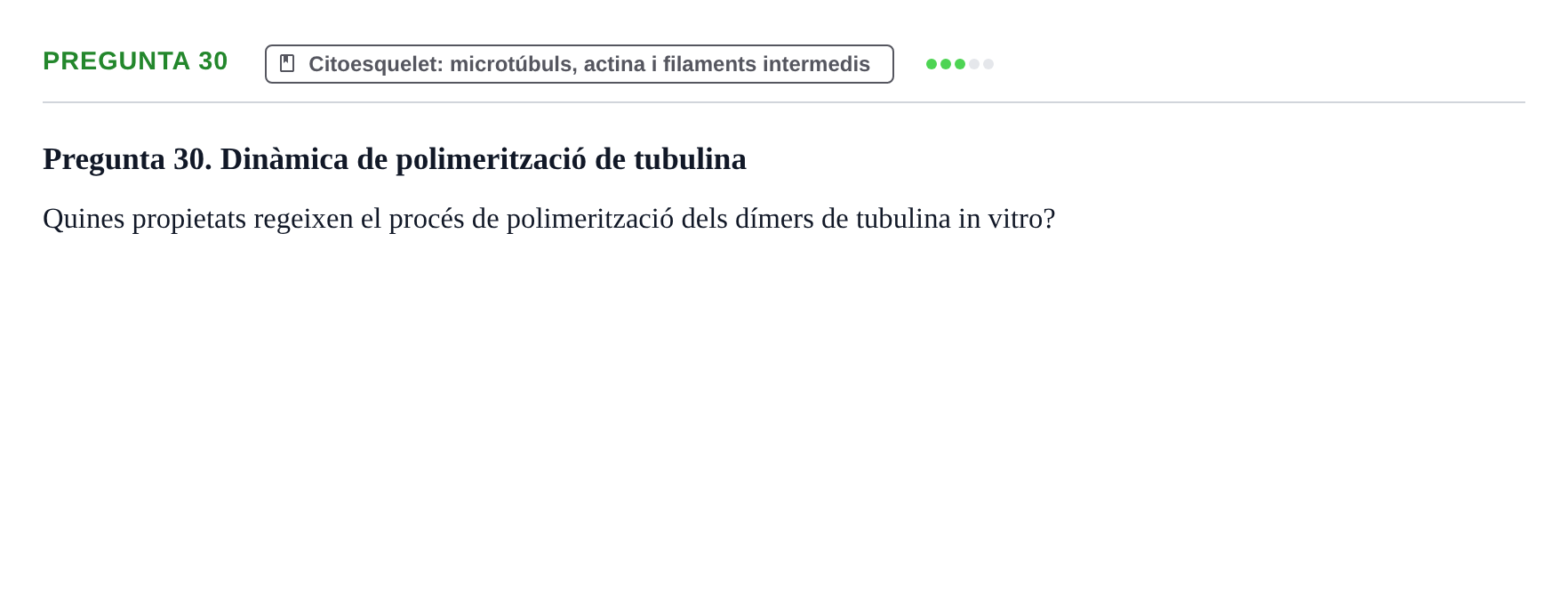 Enunciado: Pregunta 30 · Estructura y función celular UDL 2018