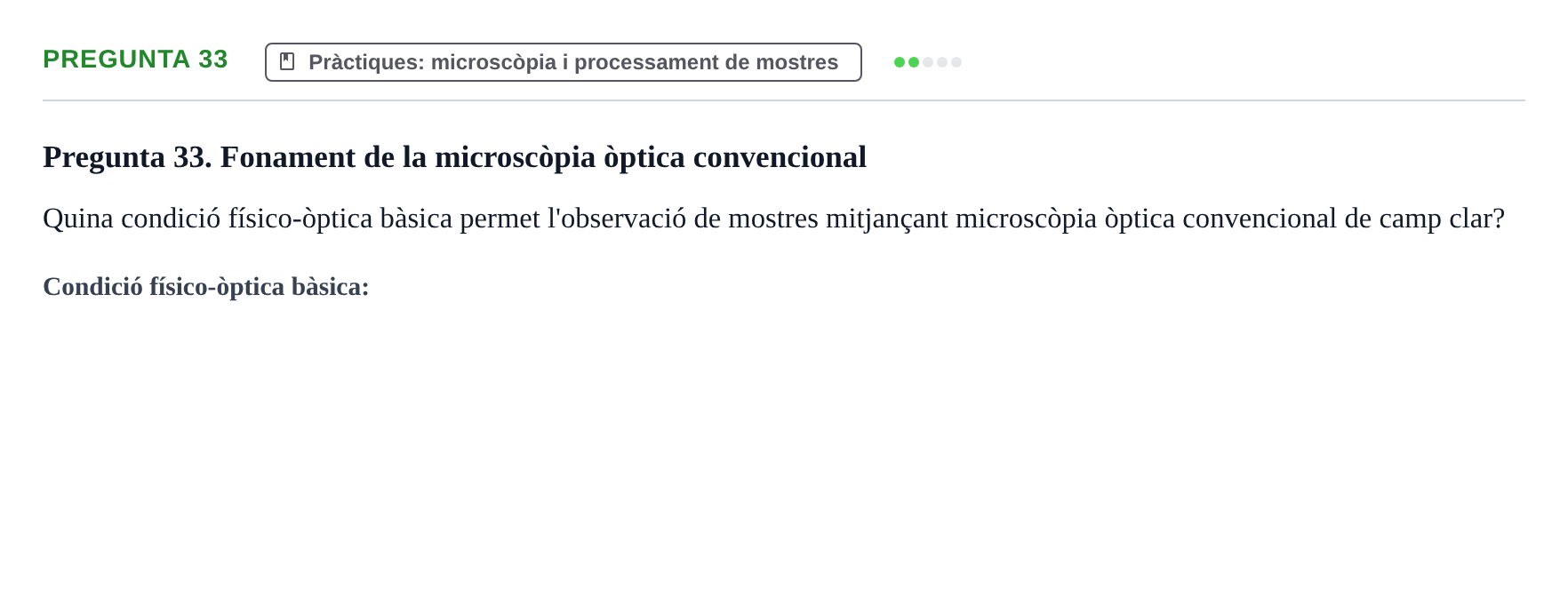Enunciado: Pregunta 33 · Estructura y función celular UDL 2018