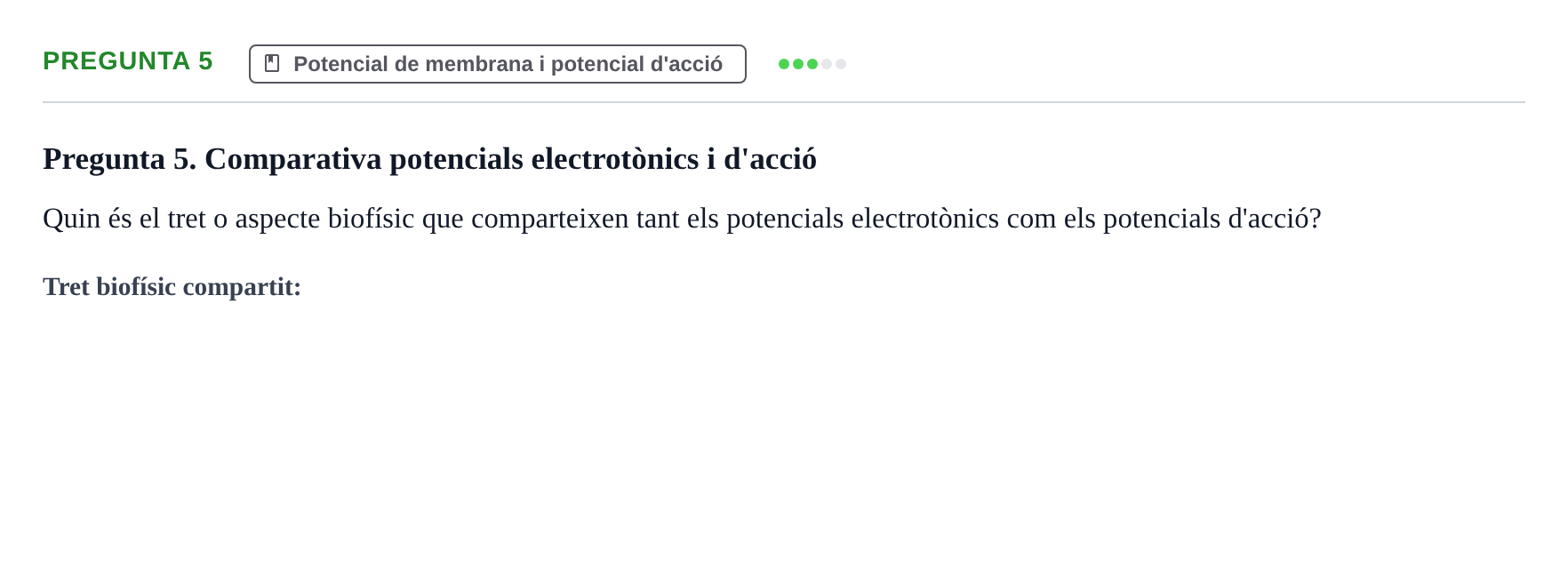 Enunciado: Pregunta 5 · Estructura y función celular UDL 2018