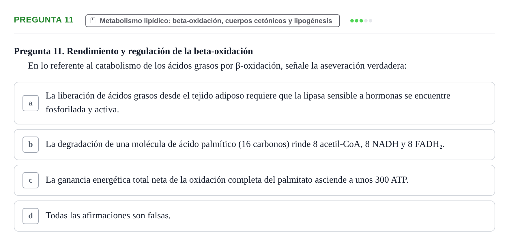 Enunciado: Pregunta 11 · Metabolismo-Endocrinología UDL 2014