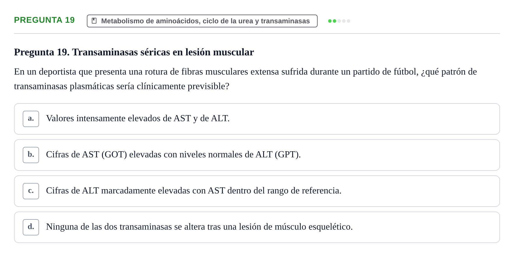 Enunciado: Pregunta 19 · Metabolismo-Endocrinología UDL 2014
