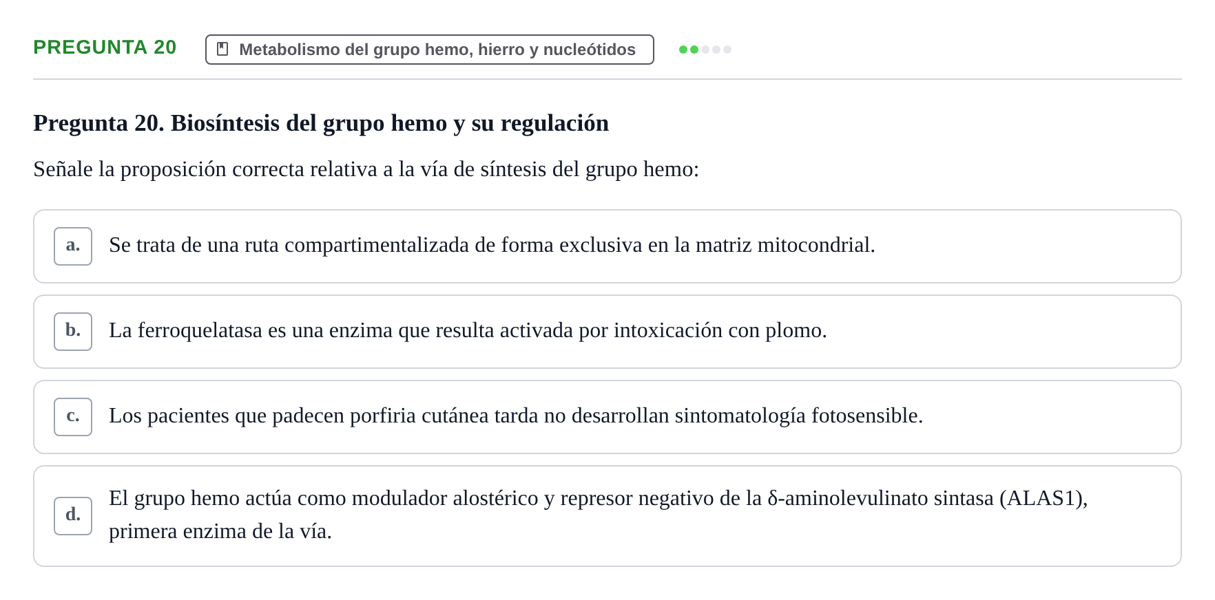 Enunciado: Pregunta 20 · Metabolismo-Endocrinología UDL 2014