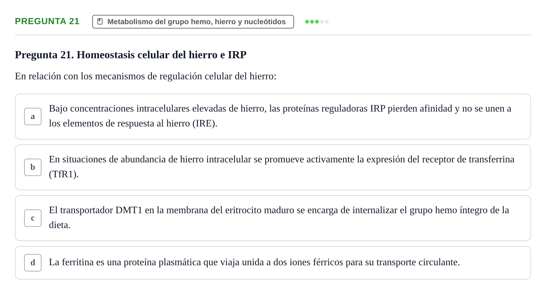 Enunciado: Pregunta 21 · Metabolismo-Endocrinología UDL 2014
