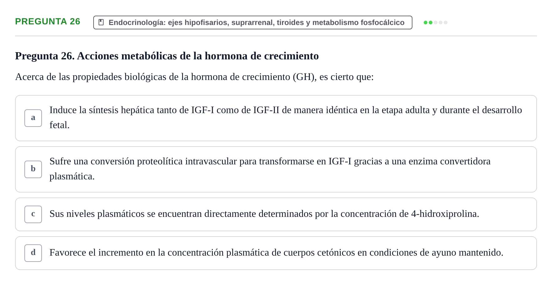 Enunciado: Pregunta 26 · Metabolismo-Endocrinología UDL 2014