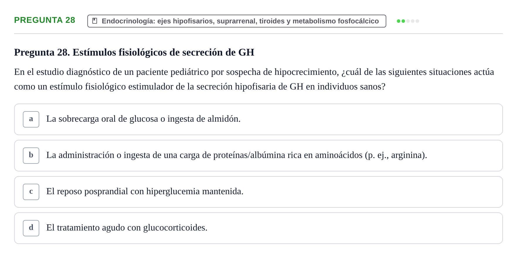 Enunciado: Pregunta 28 · Metabolismo-Endocrinología UDL 2014