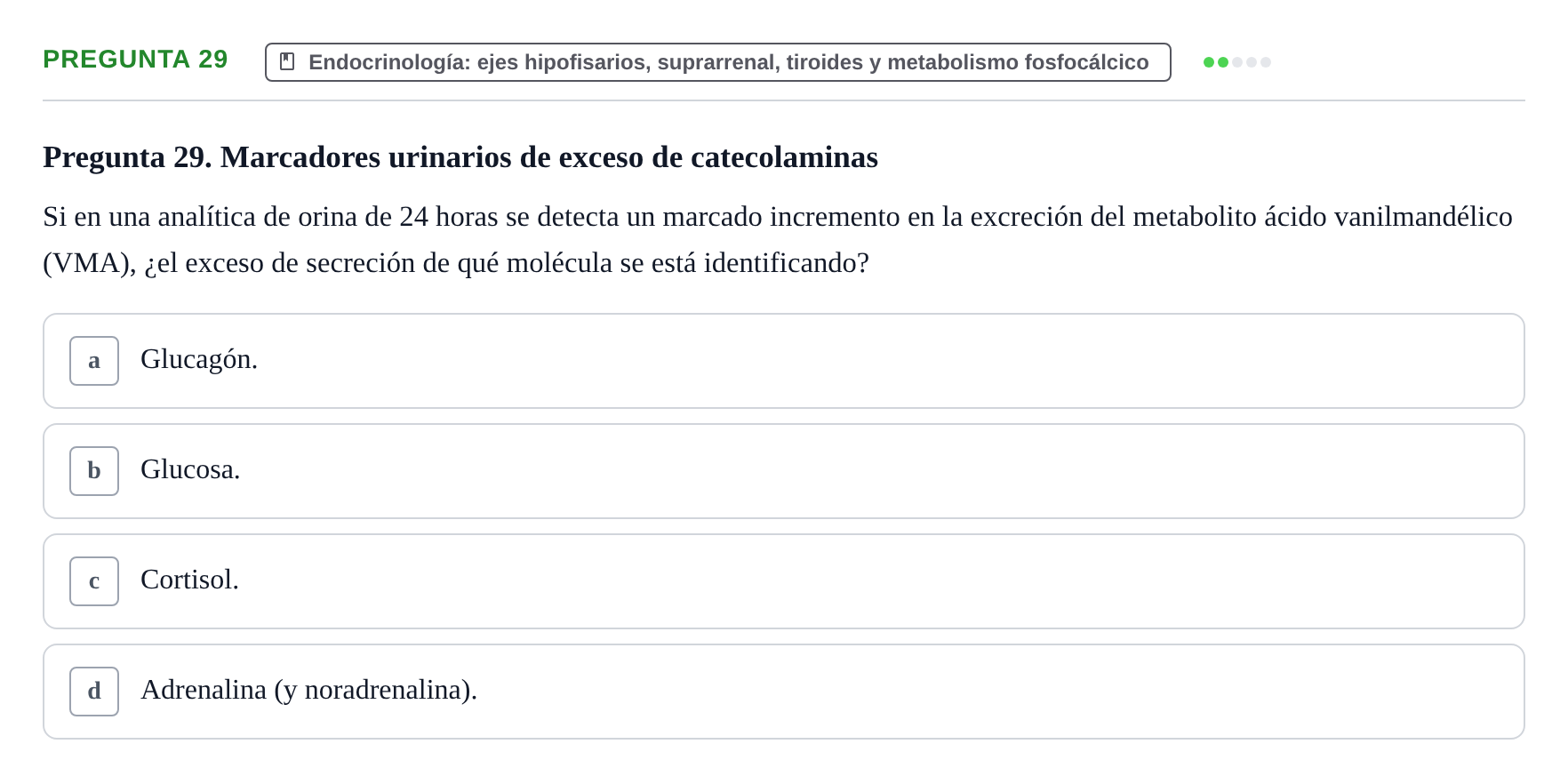 Enunciado: Pregunta 29 · Metabolismo-Endocrinología UDL 2014