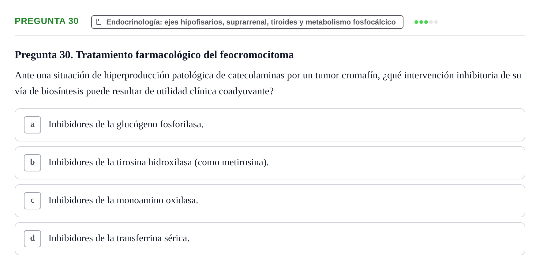 Enunciado: Pregunta 30 · Metabolismo-Endocrinología UDL 2014