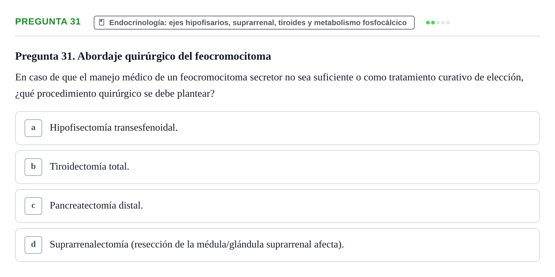 Enunciado: Pregunta 31 · Metabolismo-Endocrinología UDL 2014