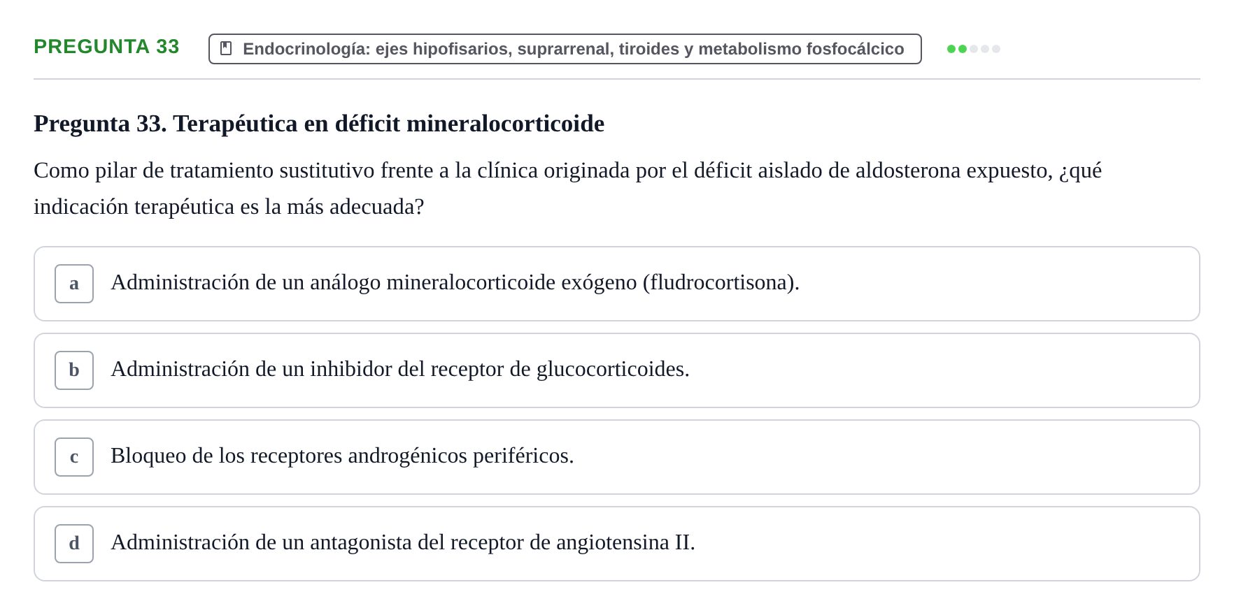 Enunciado: Pregunta 33 · Metabolismo-Endocrinología UDL 2014