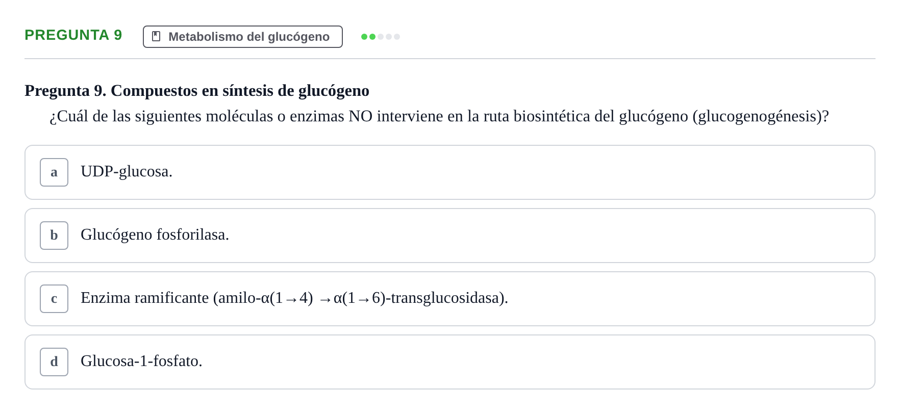 Enunciado: Pregunta 9 · Metabolismo-Endocrinología UDL 2014