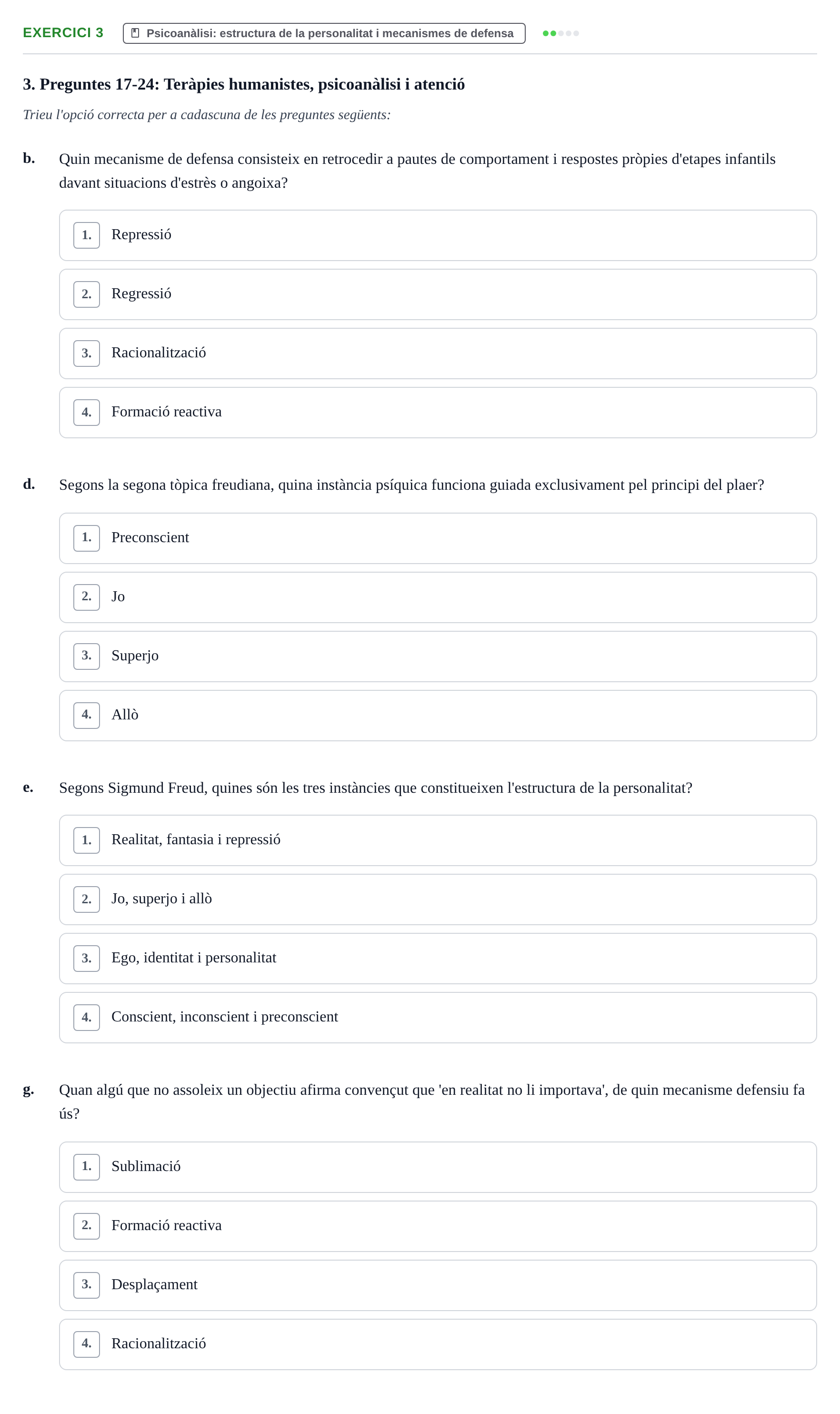 Enunciado: Ejercicio 3 - Psicoanàlisi: estructura de la personalitat i… · Ciencias Psicosociales URL Examen de Ciències Psicosocials: Temes 1, 2 i 3