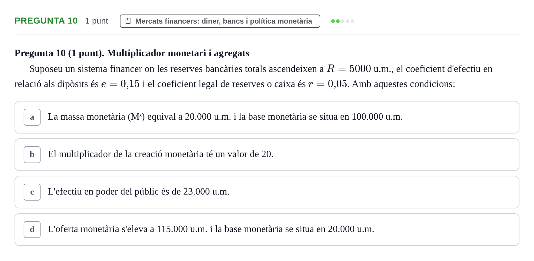 Enunciado: Pregunta 10 · Introducció a la Macroeconomia UPF 2019