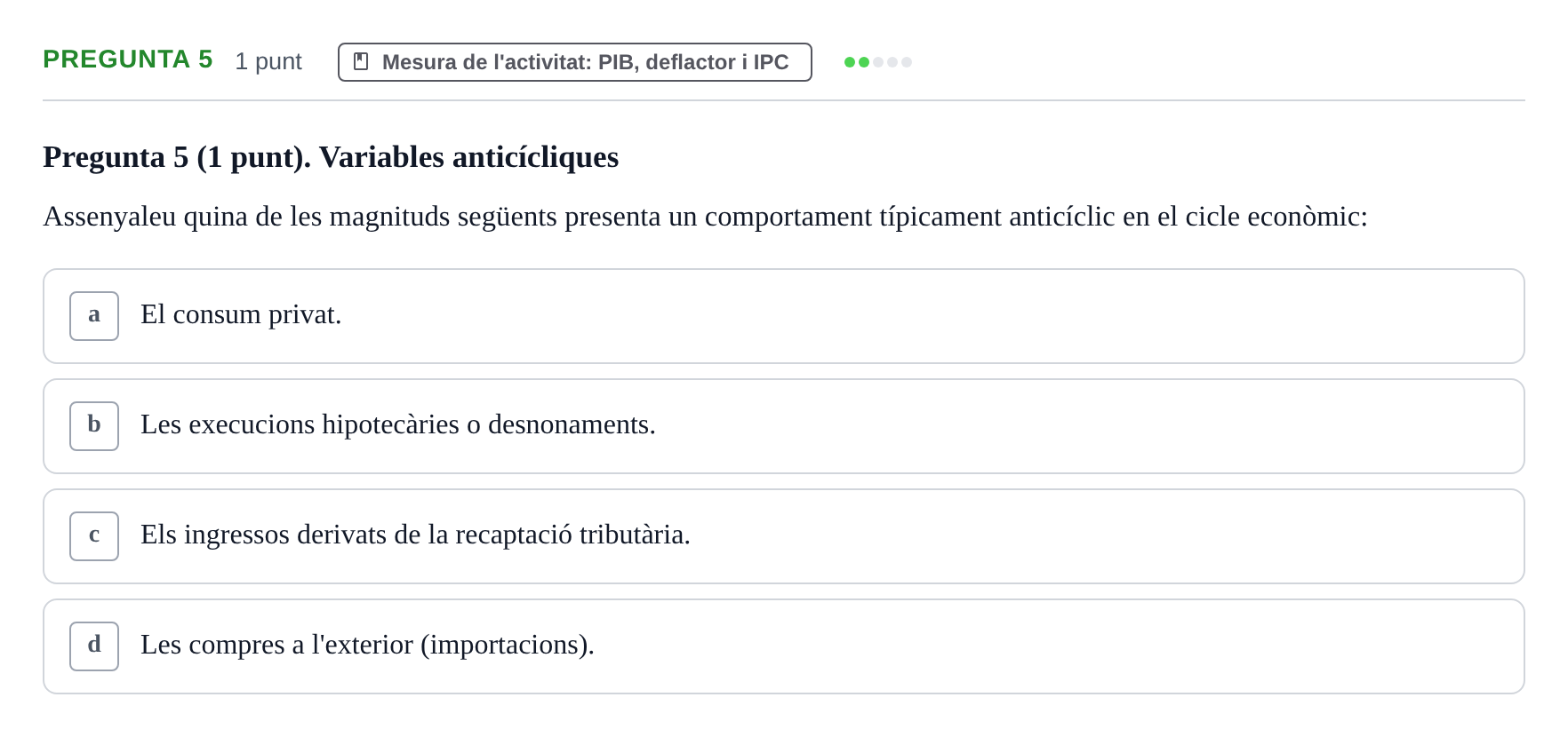Enunciado: Pregunta 5 · Introducció a la Macroeconomia UPF 2019