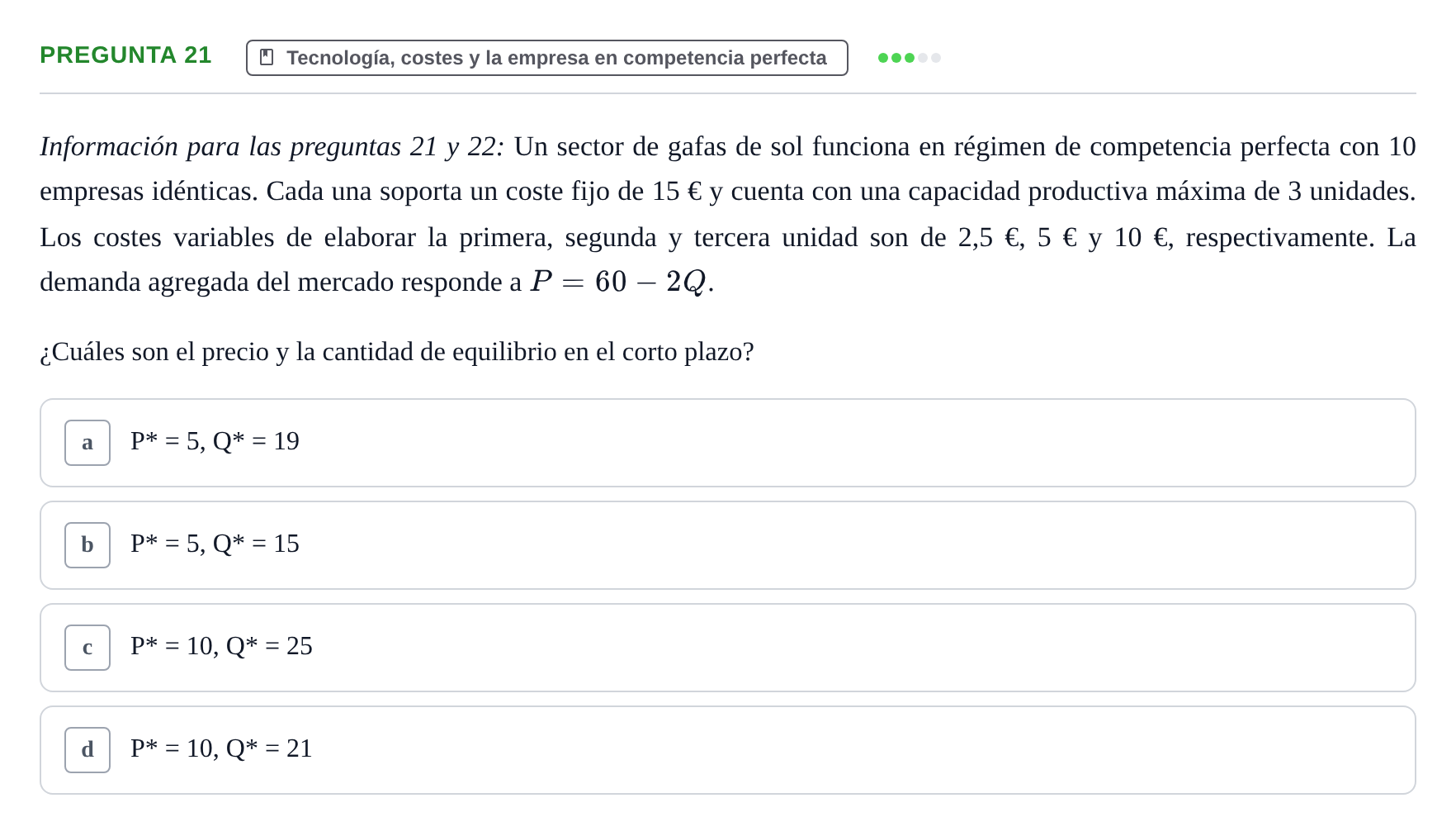 Enunciado: Pregunta 21 · Introducció a la Microeconomia UPF 2018