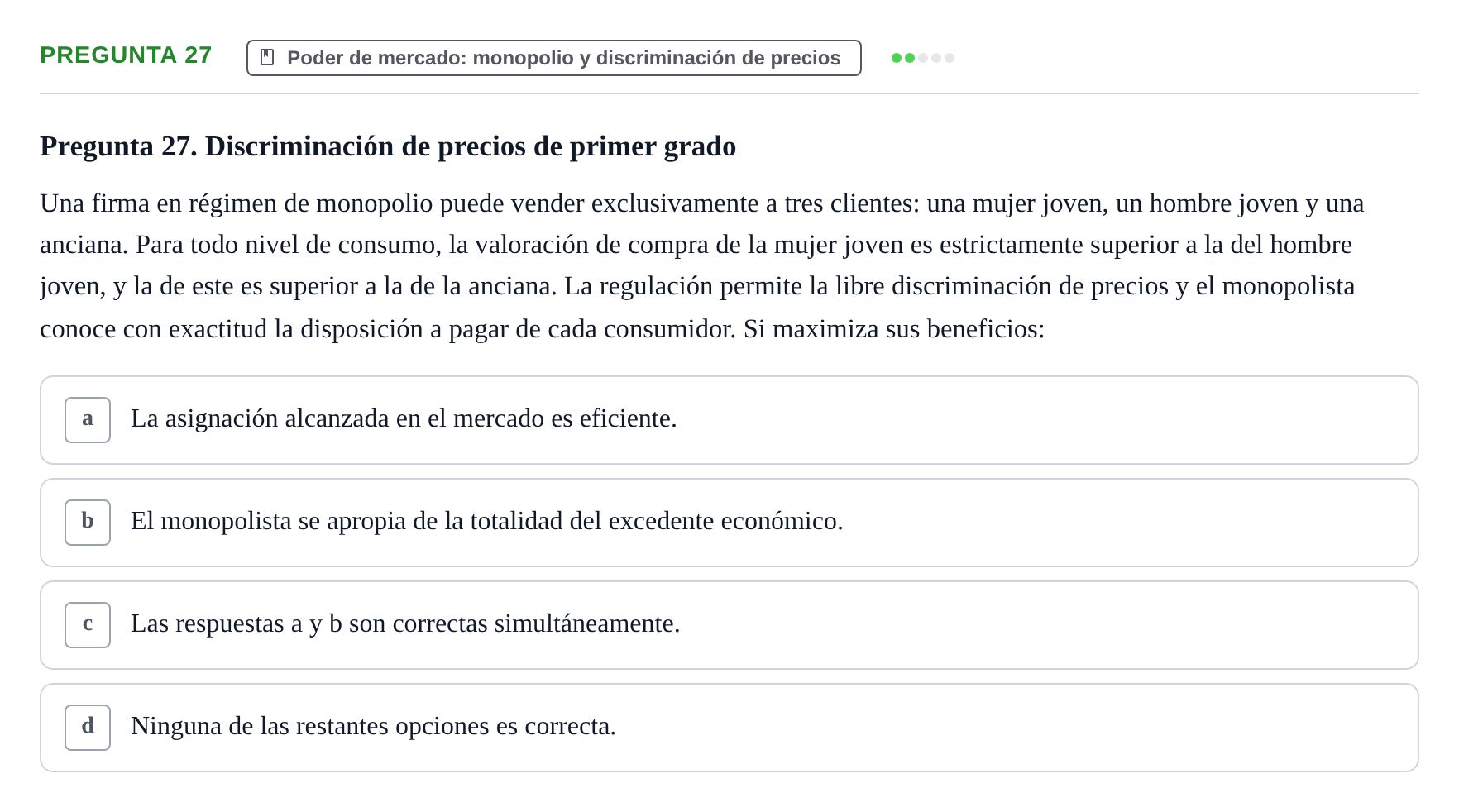 Enunciado: Pregunta 27 · Introducció a la Microeconomia UPF 2018