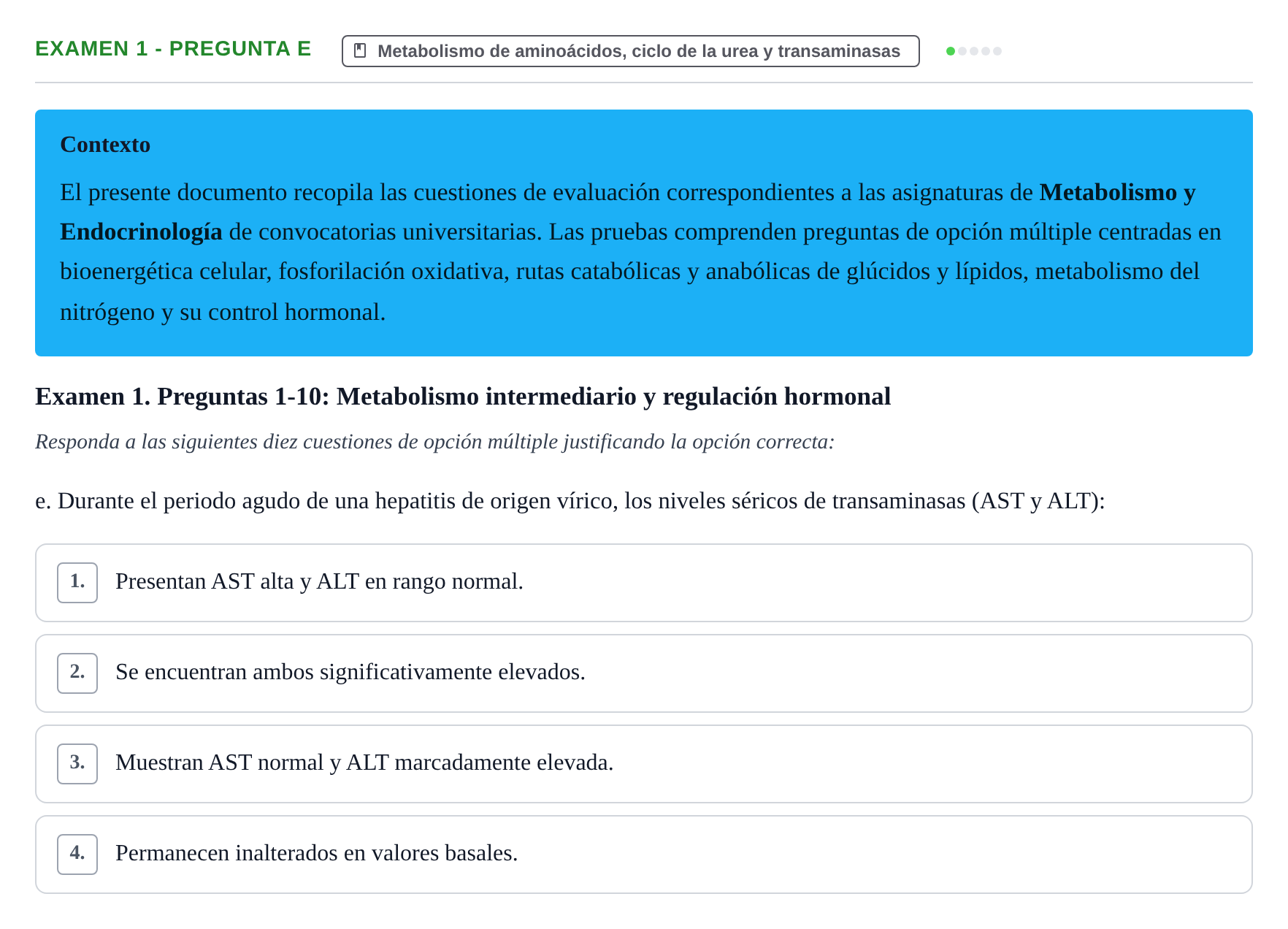 Enunciado: Ejercicio Examen 1 - Pregunta e · Metabolismo-Endocrinología UDL Recopilación de exámenes de Metabolismo y Endocrinología