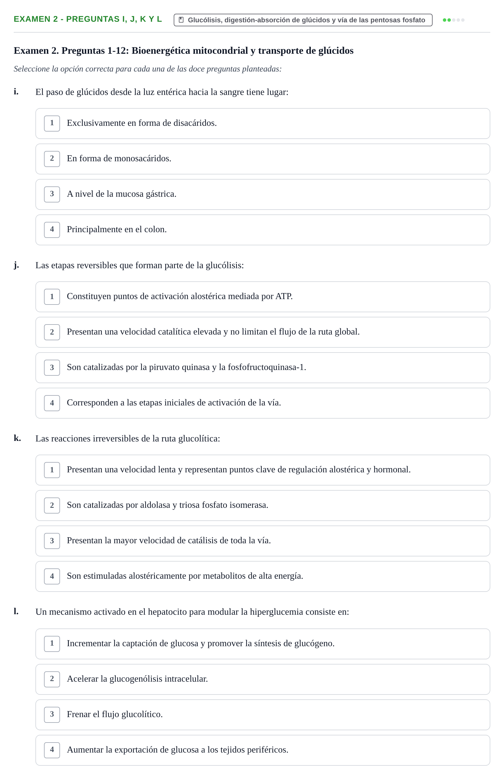 Enunciado: Ejercicio Examen 2 - Preguntas i, j, k y l · Metabolismo-Endocrinología UDL Recopilación de exámenes de Metabolismo y Endocrinología