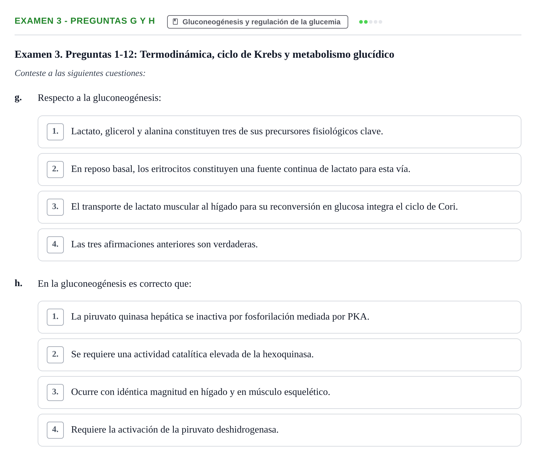 Enunciado: Ejercicio Examen 3 - Preguntas g y h · Metabolismo-Endocrinología UDL Recopilación de exámenes de Metabolismo y Endocrinología