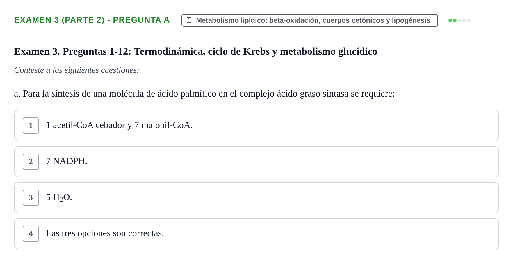 Enunciado: Ejercicio Examen 3 (parte 2) - Pregunta a · Metabolismo-Endocrinología UDL Recopilación de exámenes de Metabolismo y Endocrinología