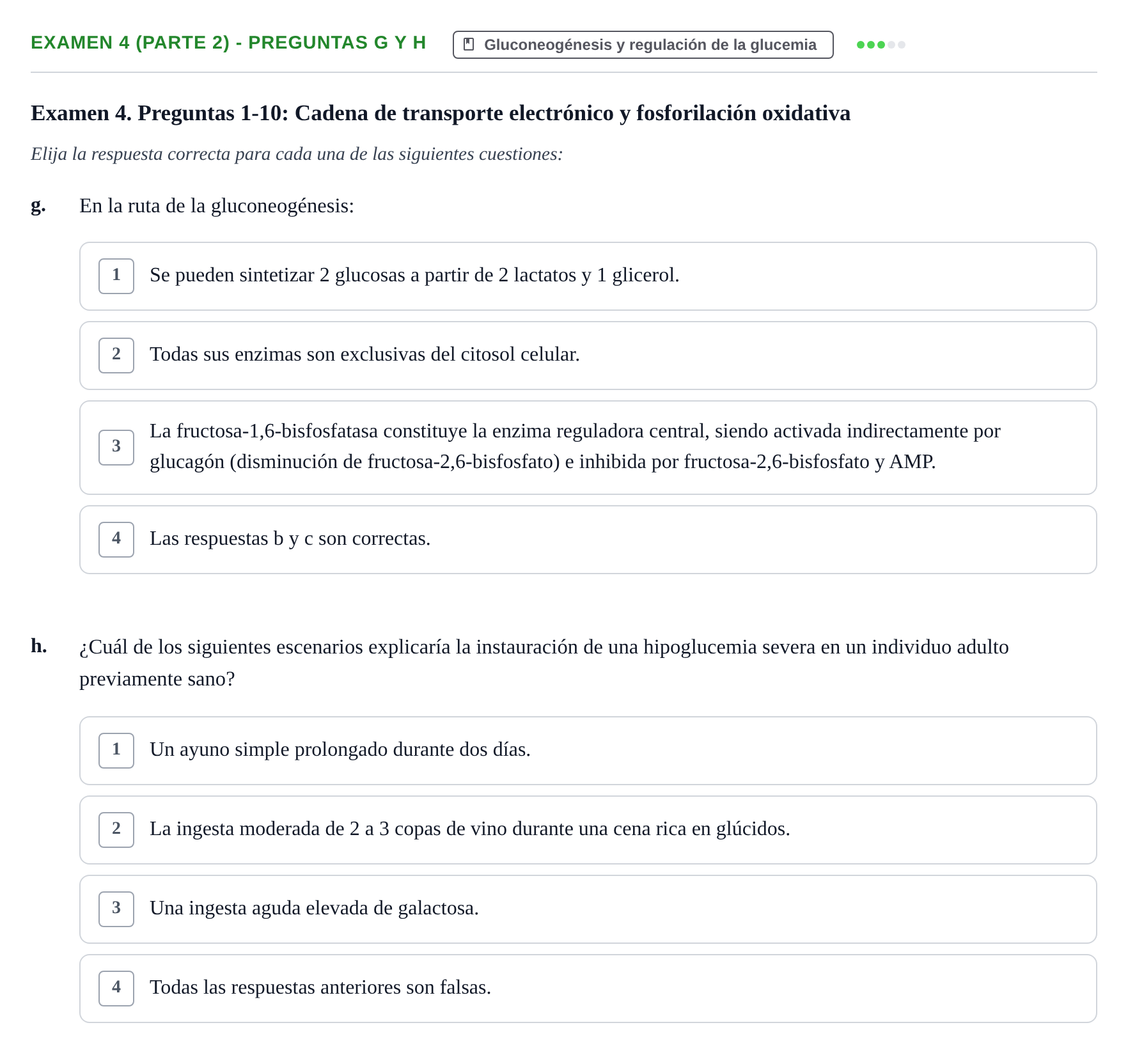 Enunciado: Ejercicio Examen 4 (parte 2) - Preguntas g y h · Metabolismo-Endocrinología UDL Recopilación de exámenes de Metabolismo y Endocrinología