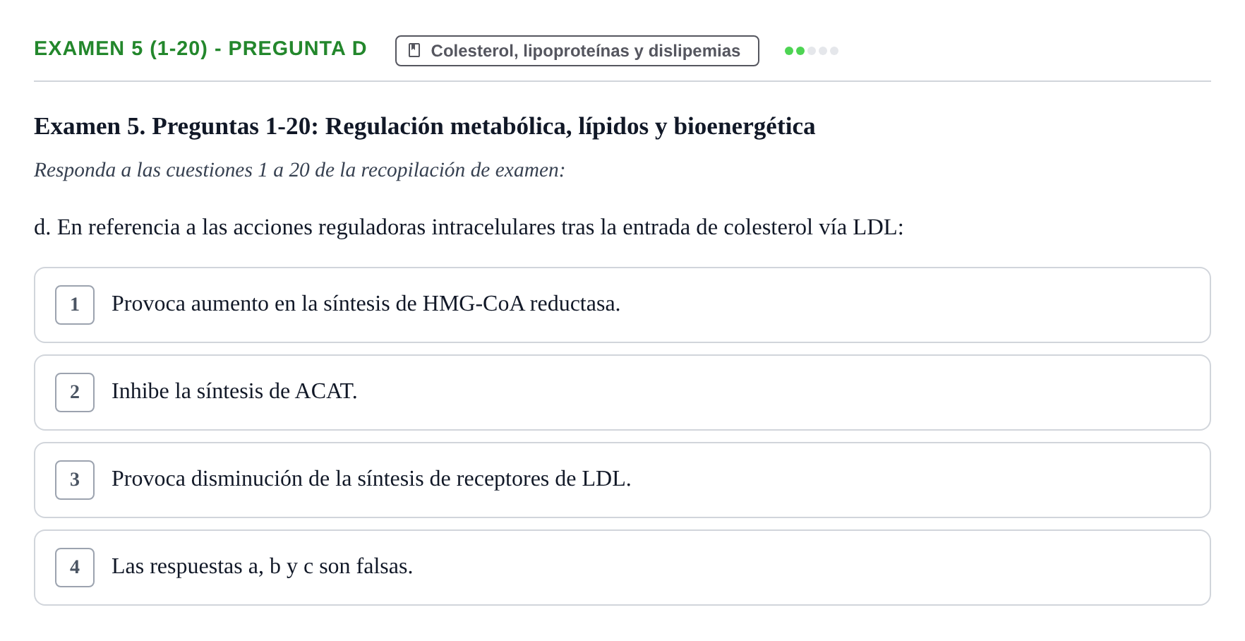 Enunciado: Ejercicio Examen 5 (1-20) - Pregunta d · Metabolismo-Endocrinología UDL Recopilación de exámenes de Metabolismo y Endocrinología