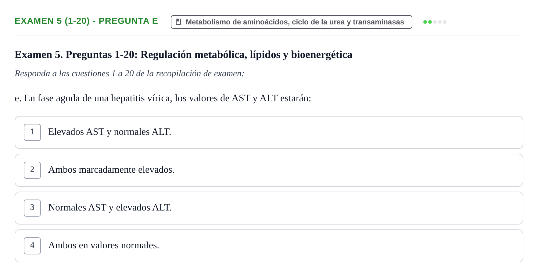 Enunciado: Ejercicio Examen 5 (1-20) - Pregunta e · Metabolismo-Endocrinología UDL Recopilación de exámenes de Metabolismo y Endocrinología