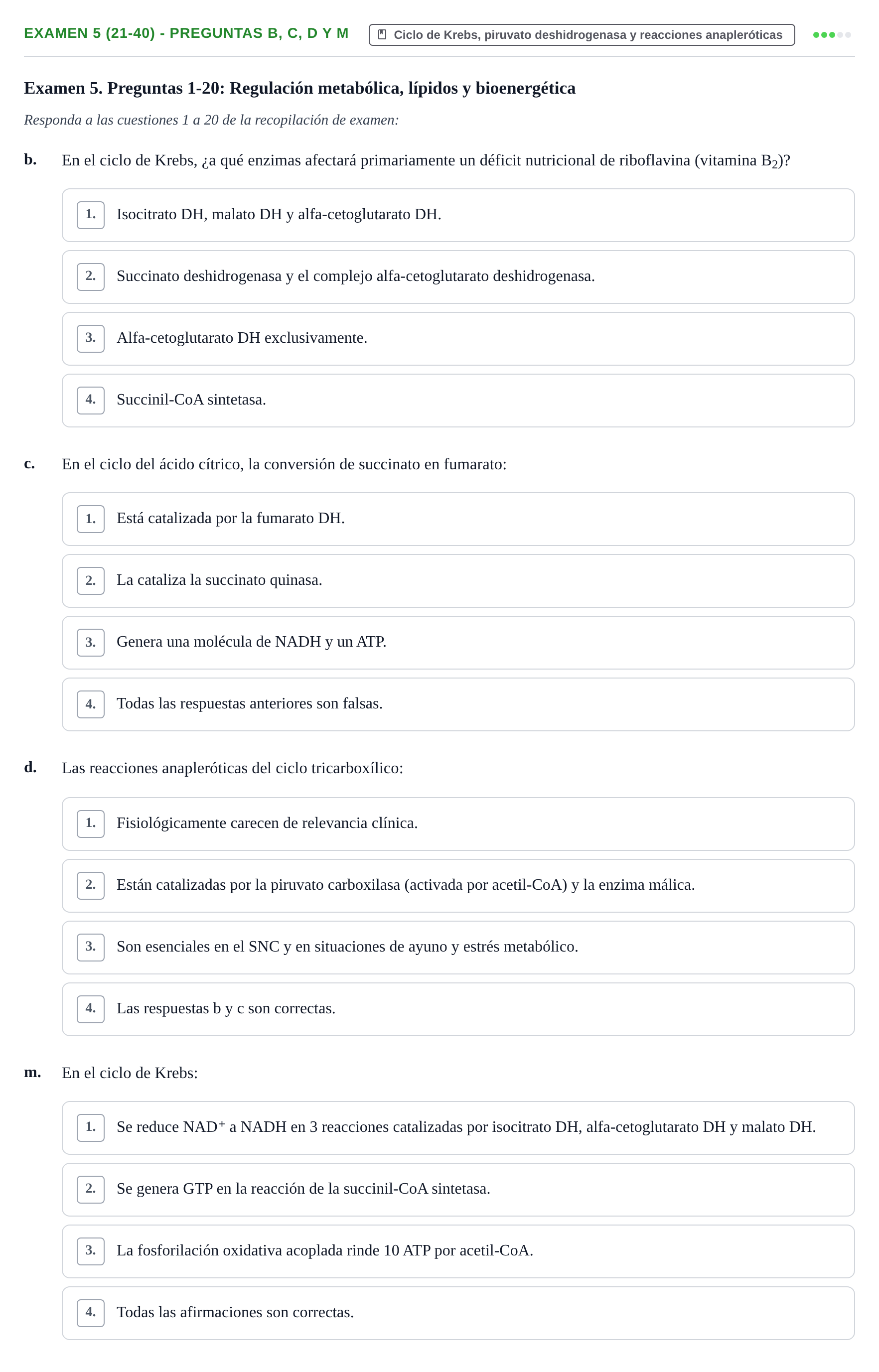 Enunciado: Ejercicio Examen 5 (21-40) - Preguntas b, c, d y m · Metabolismo-Endocrinología UDL Recopilación de exámenes de Metabolismo y Endocrinología