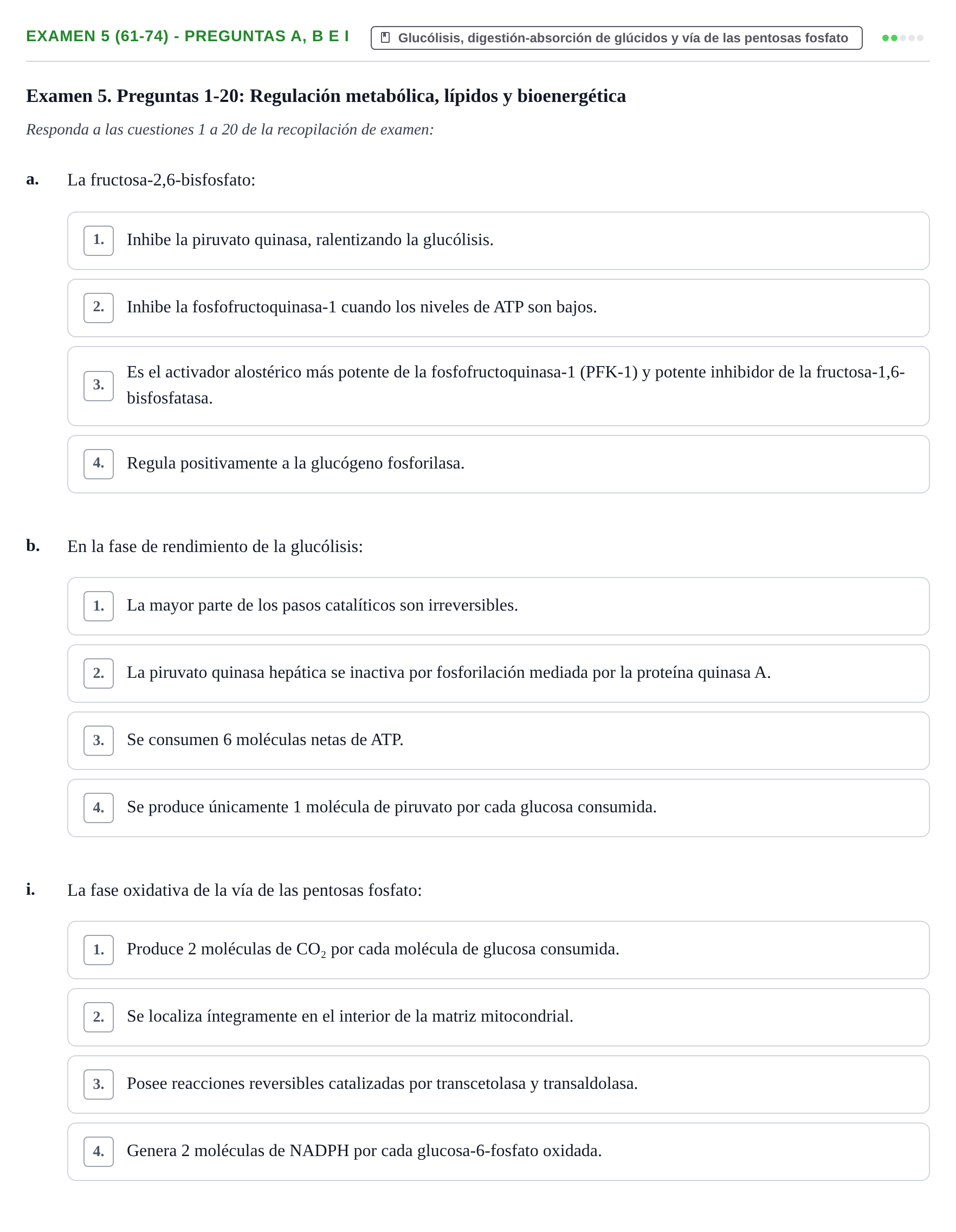 Enunciado: Ejercicio Examen 5 (61-74) - Preguntas a, b e i · Metabolismo-Endocrinología UDL Recopilación de exámenes de Metabolismo y Endocrinología