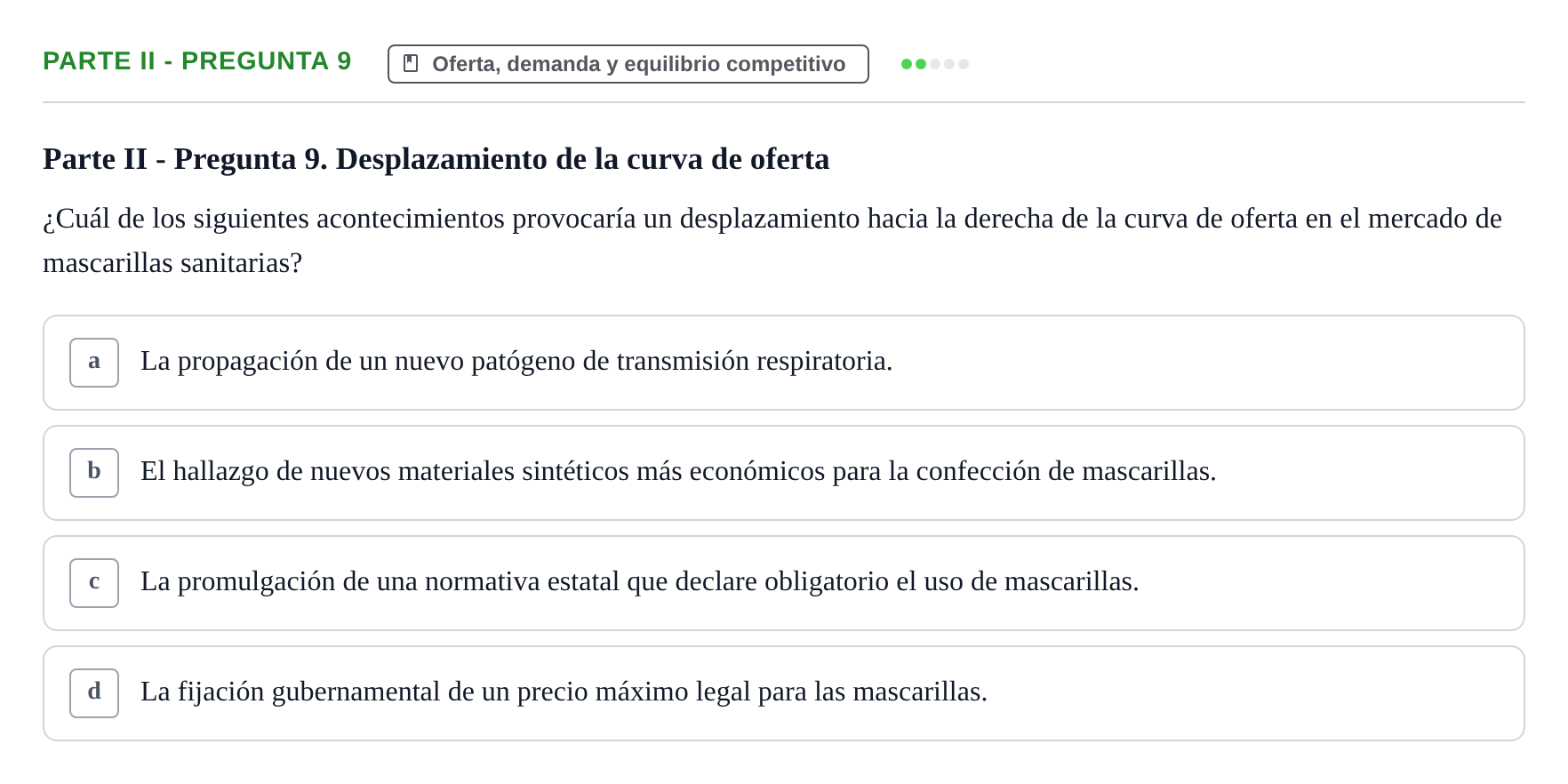Enunciado: Ejercicio Parte II - Pregunta 9 · Introducció a la Microeconomia UPF 2020