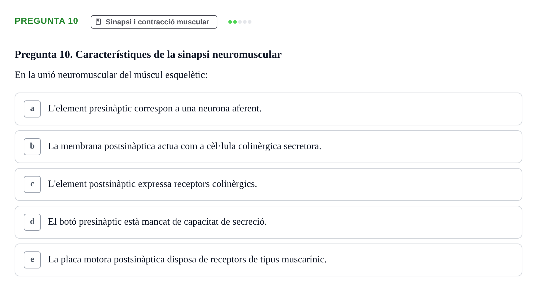 Enunciado: Pregunta 10 · Estructura y función celular UDL 2017