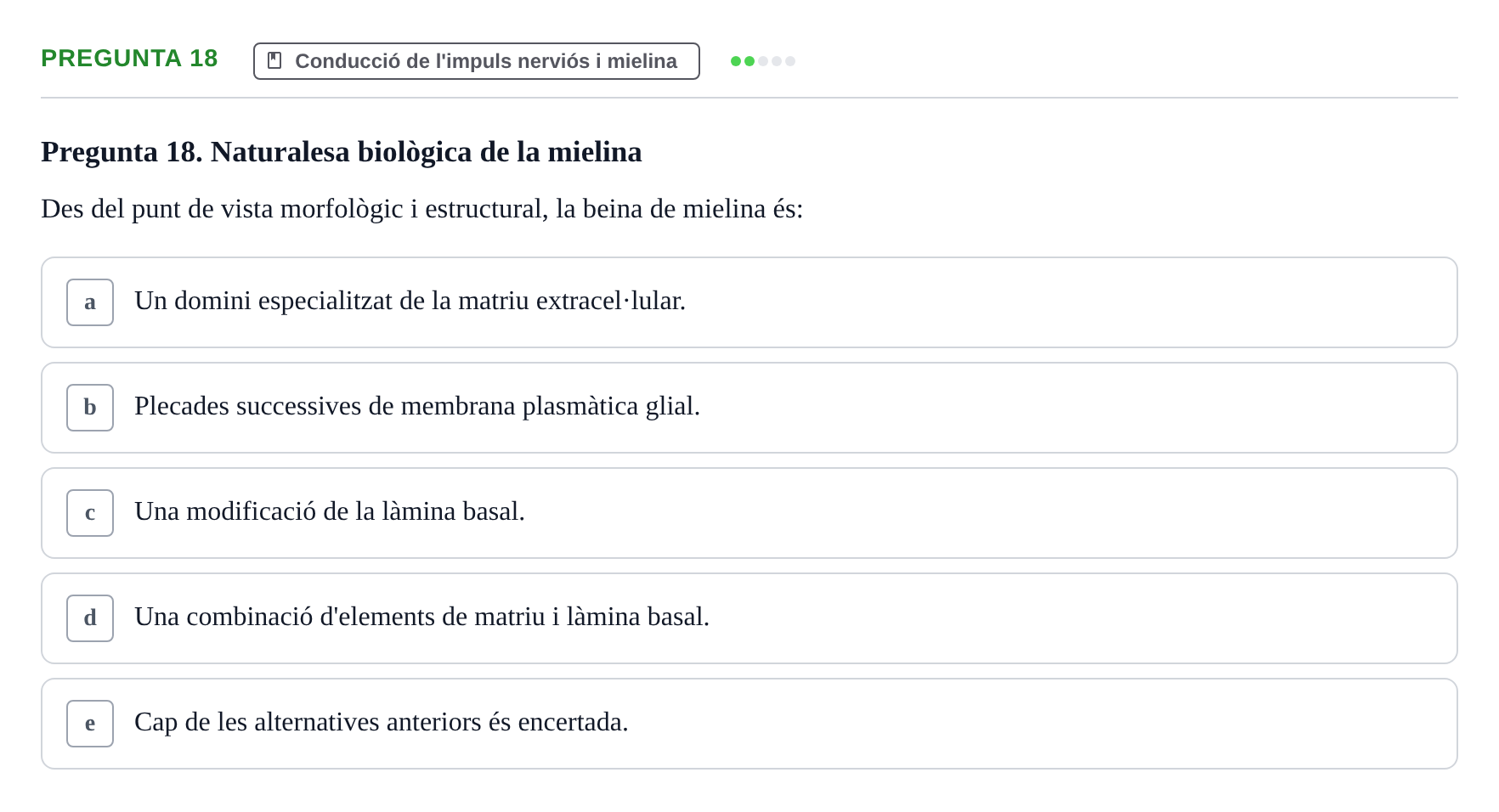 Enunciado: Pregunta 18 · Estructura y función celular UDL 2017