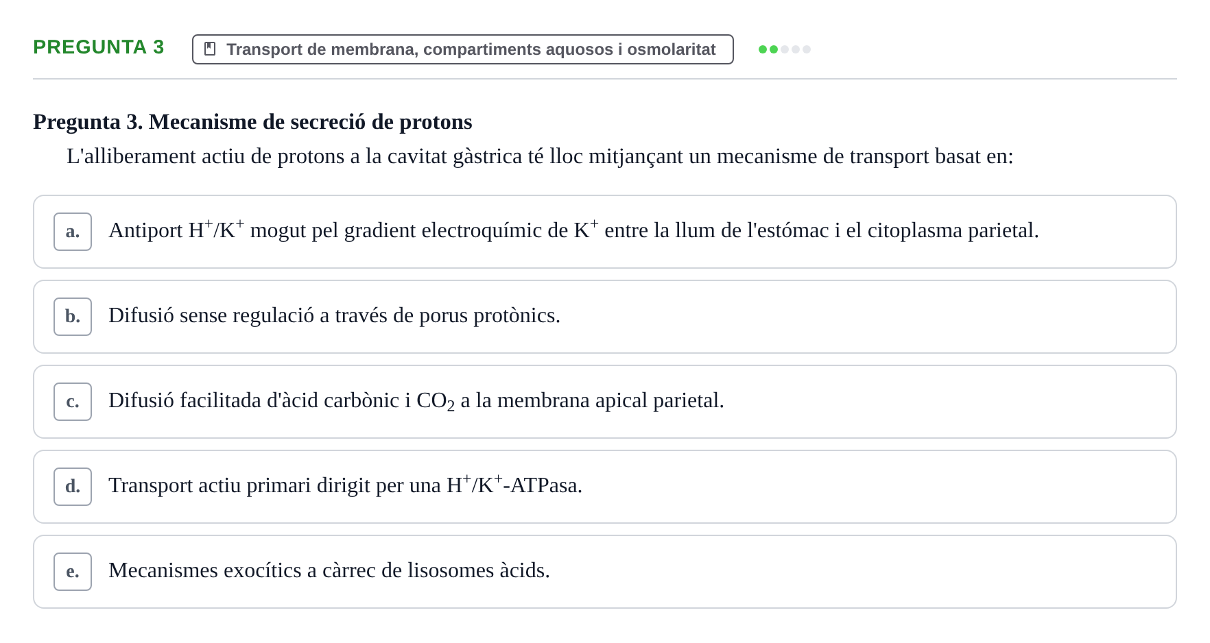 Enunciado: Pregunta 3 · Estructura y función celular UDL 2017