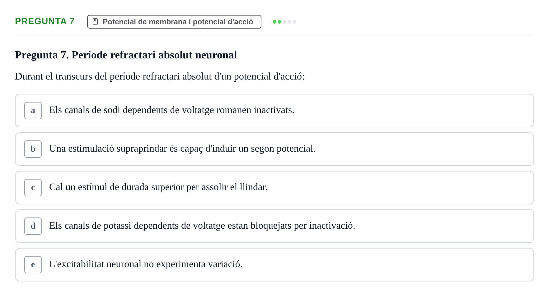 Enunciado: Pregunta 7 · Estructura y función celular UDL 2017