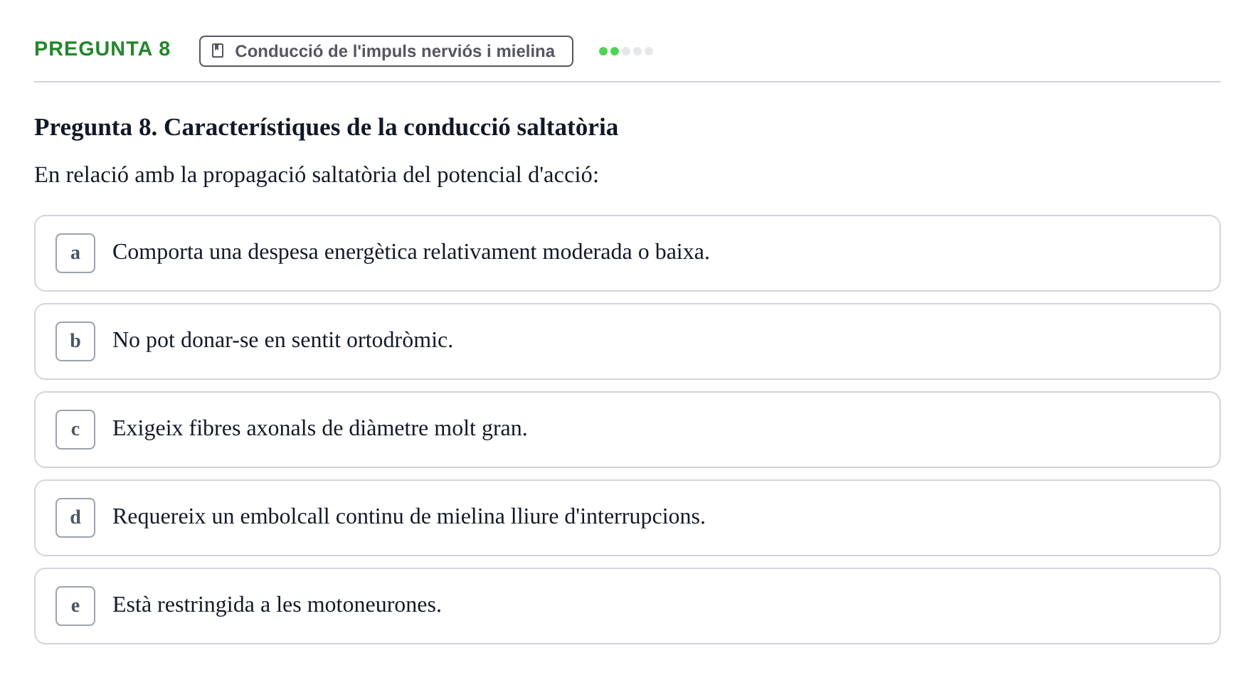Enunciado: Pregunta 8 · Estructura y función celular UDL 2017