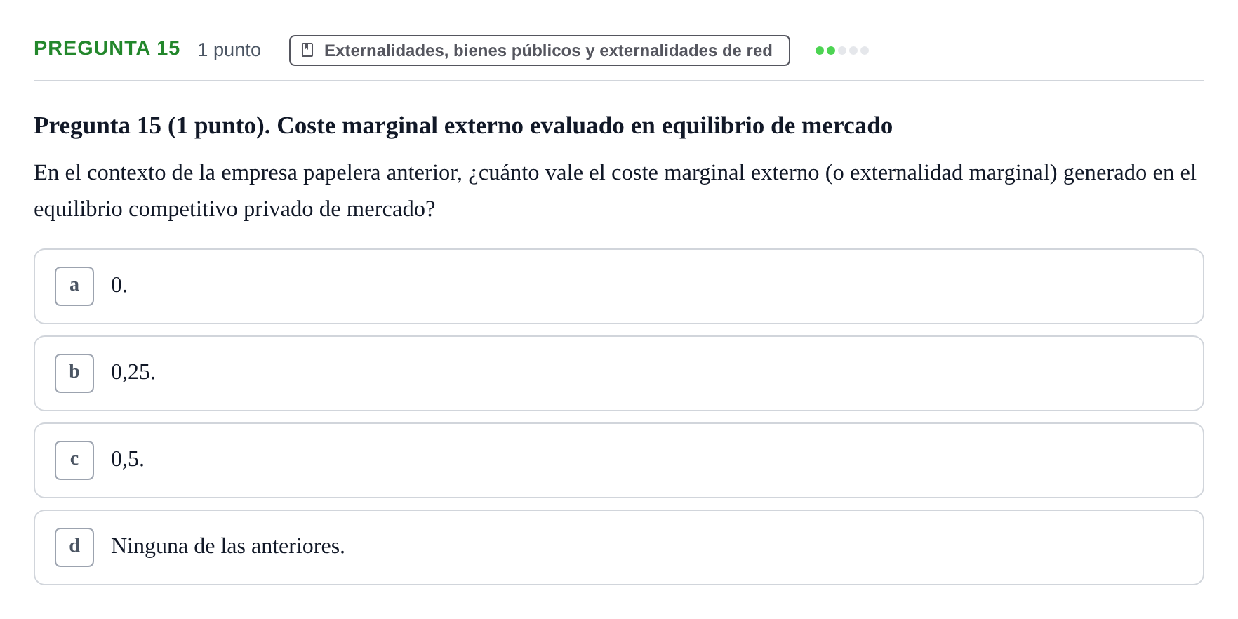 Enunciado: Pregunta 15 · Introducció a la Microeconomia UPF 2022
