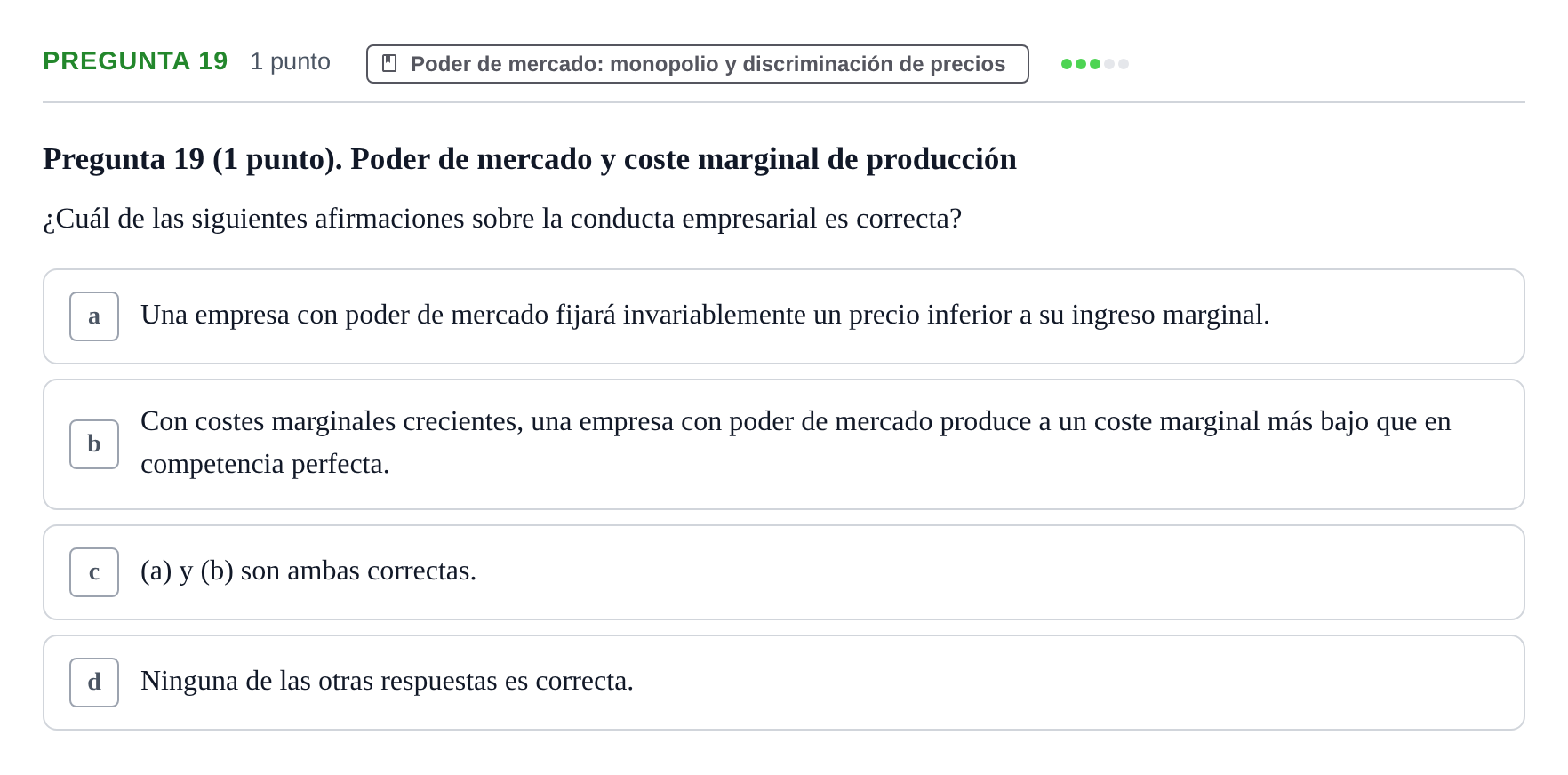 Enunciado: Pregunta 19 · Introducció a la Microeconomia UPF 2022