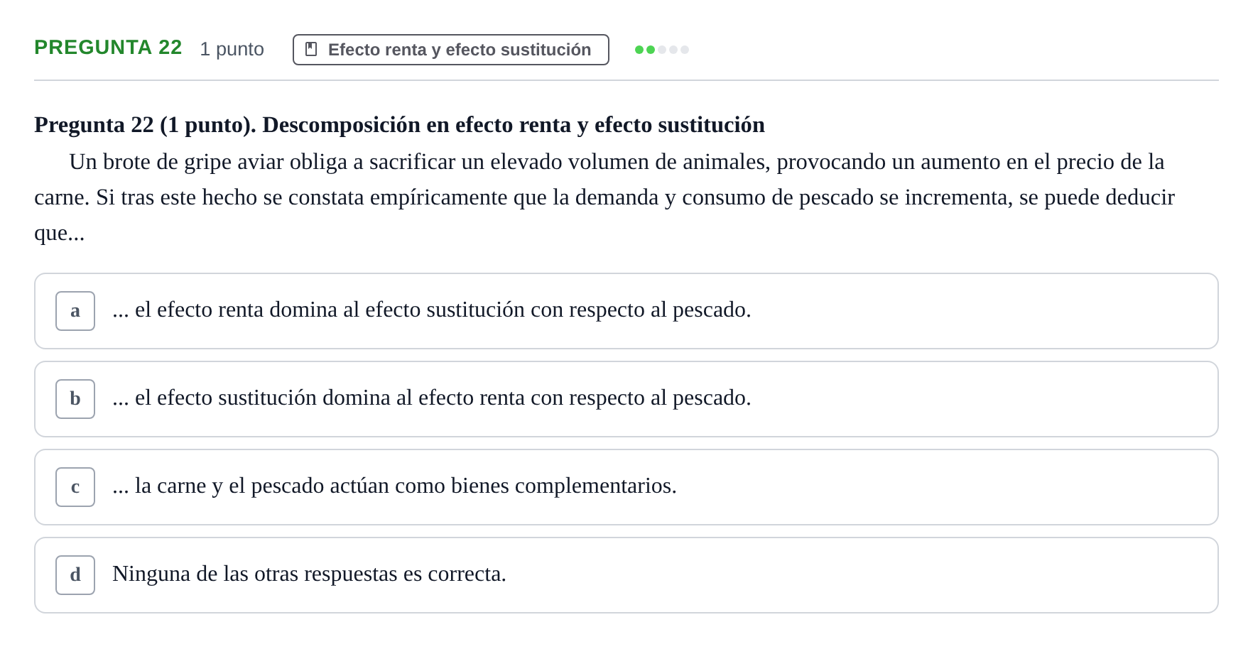 Enunciado: Pregunta 22 · Introducció a la Microeconomia UPF 2022