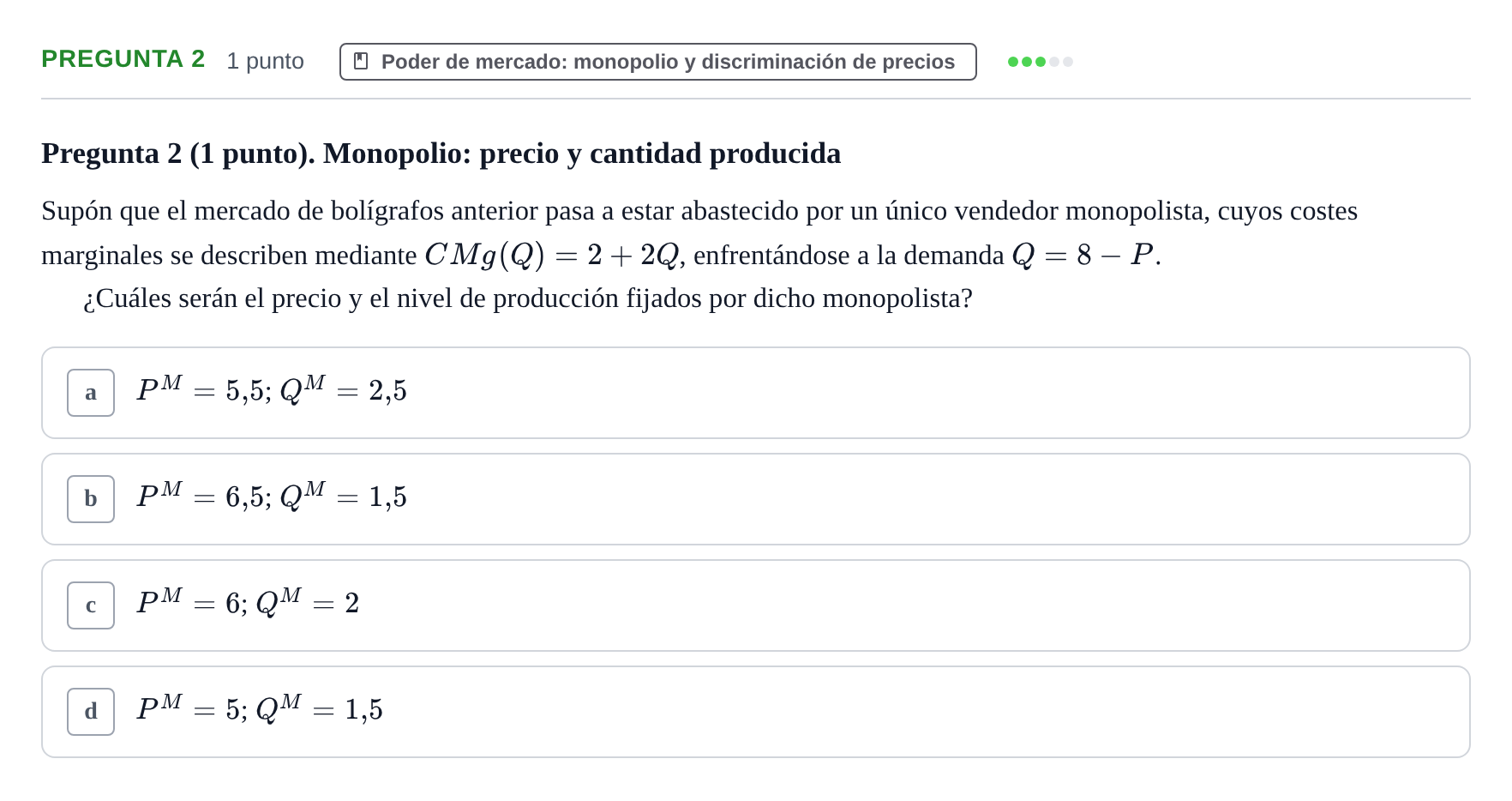 Enunciado: Pregunta 2 · Introducció a la Microeconomia UPF 2022