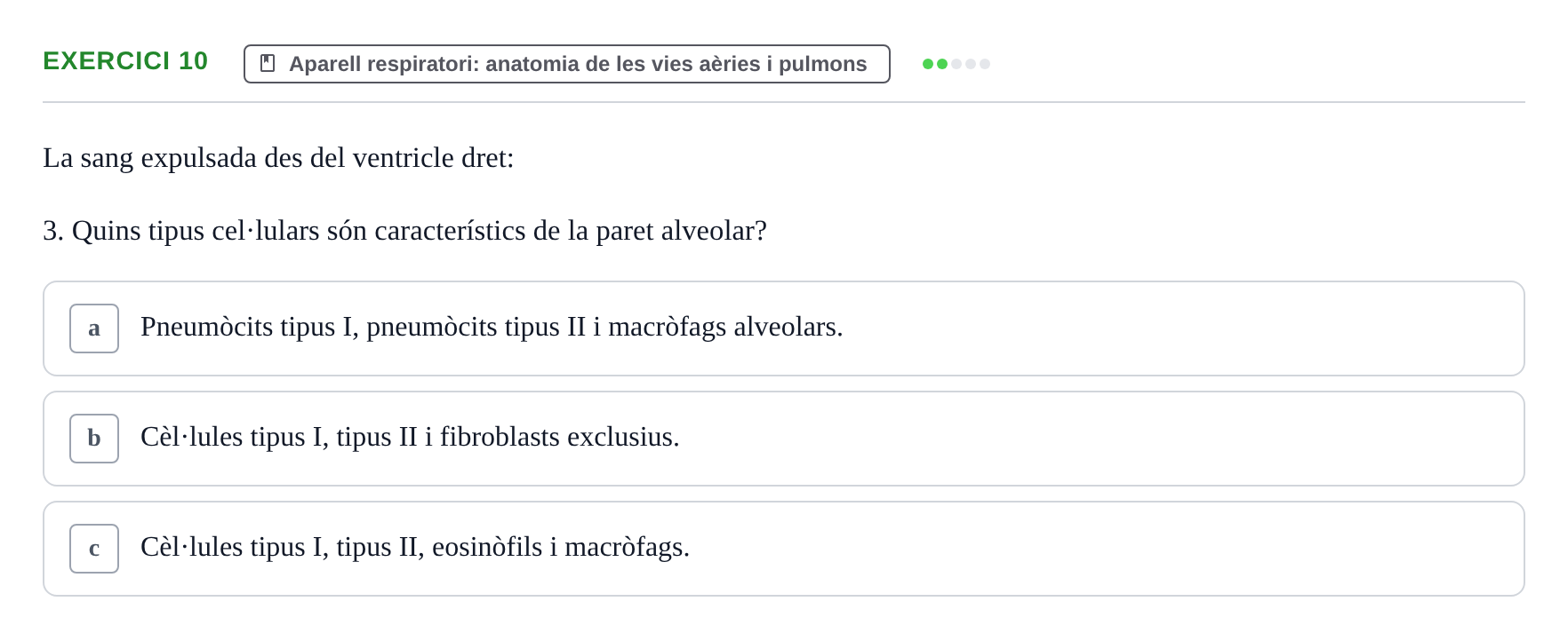 Enunciado: Ejercicio 10 - Aparell respiratori: anatomia de les vies aè… · Anatomofisiología 2 URL Avaluació Parcial: Aparell Cardiovascular, Sang i Sistema Limfàtic