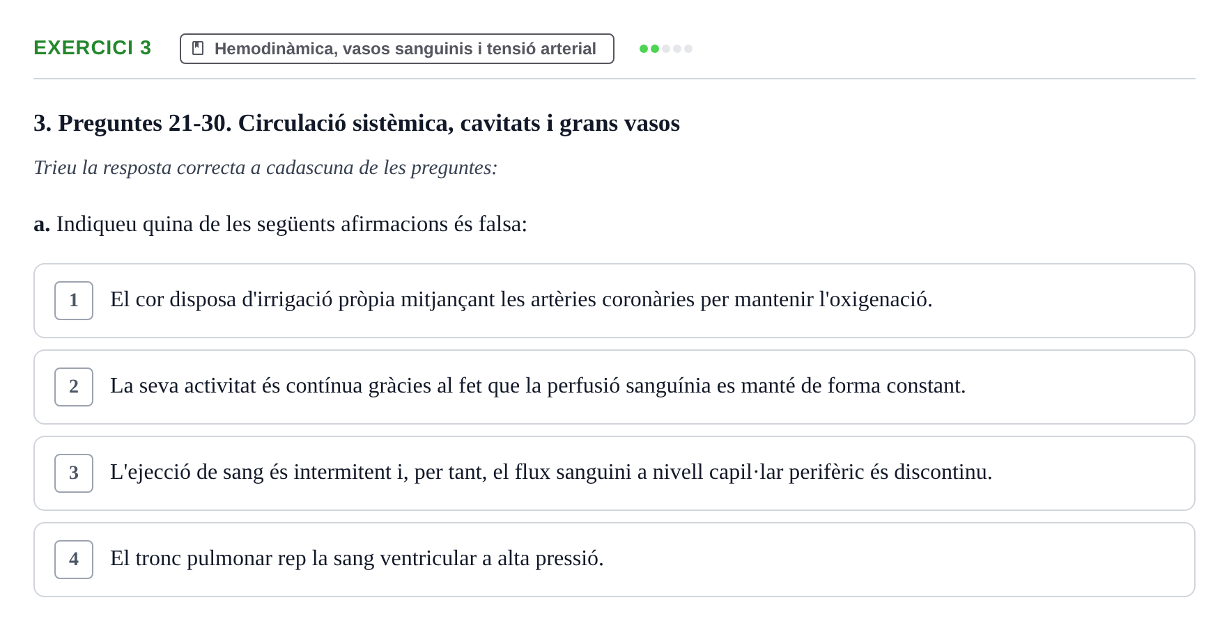 Enunciado: Ejercicio 3 - Hemodinàmica, vasos sanguinis i tensió arteri… · Anatomofisiología 2 URL Examen 2n Semestre: Sistema Cardiovascular i Immunitari