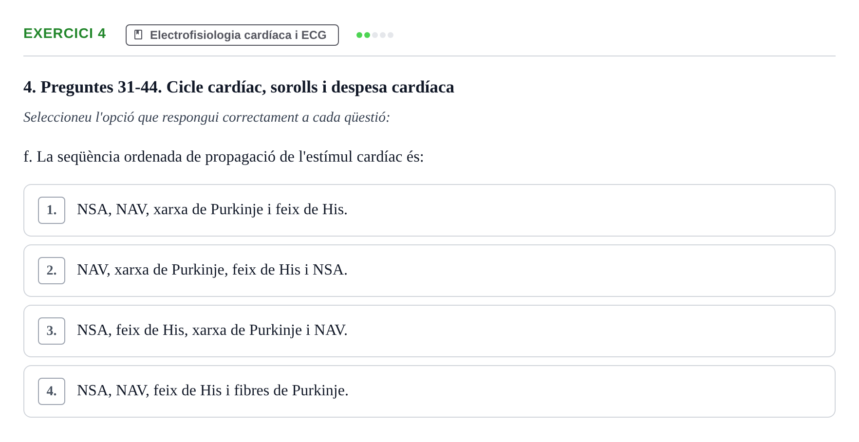 Enunciado: Ejercicio 4 - Electrofisiologia cardíaca i ECG · Anatomofisiología 2 URL Examen 2n Semestre: Sistema Cardiovascular i Immunitari