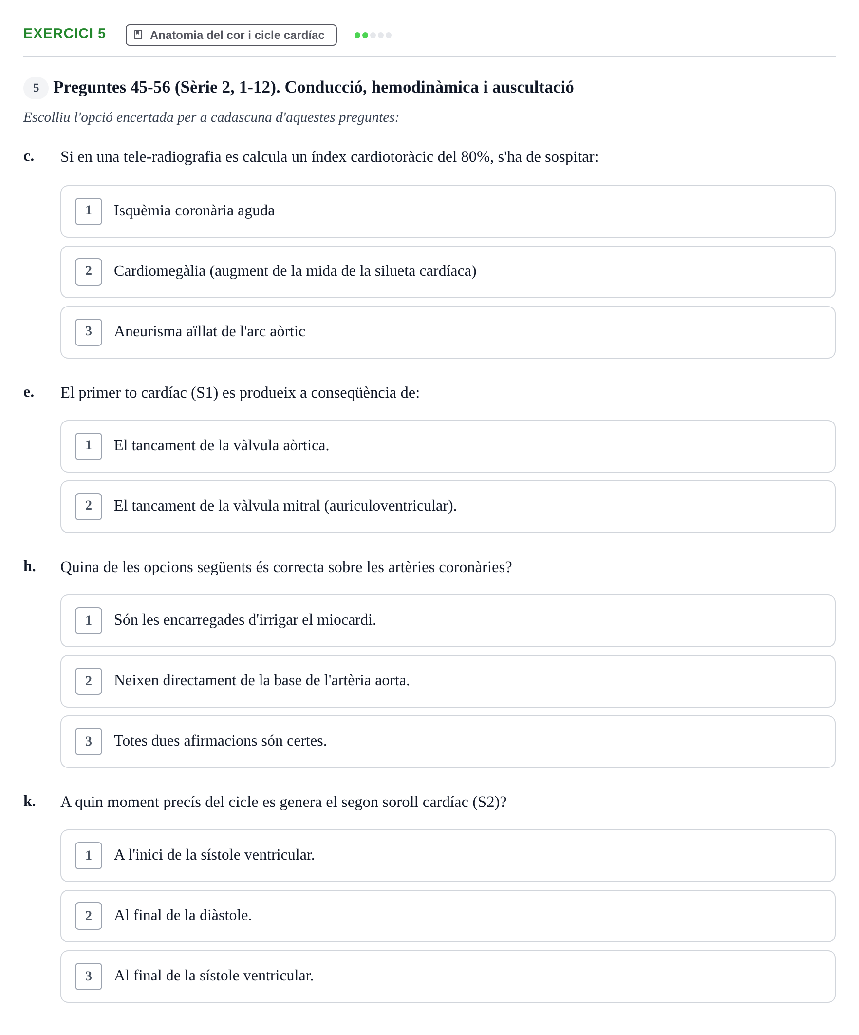 Enunciado: Ejercicio 5 - Anatomia del cor i cicle cardíac · Anatomofisiología 2 URL Examen 2n Semestre: Sistema Cardiovascular i Immunitari