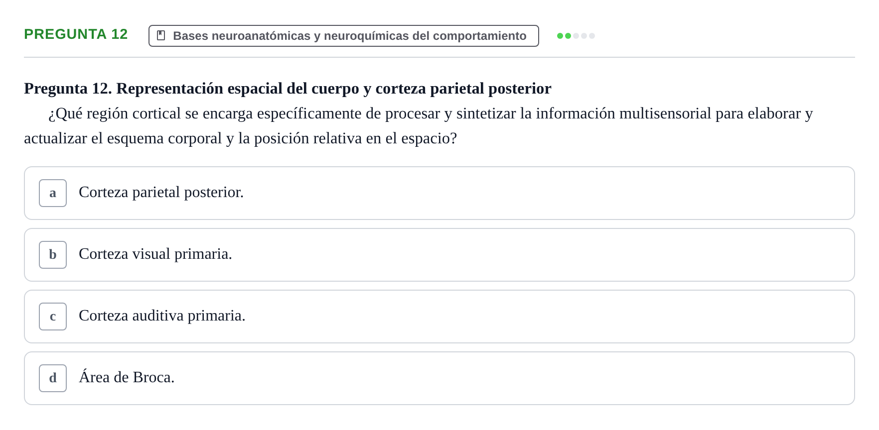 Enunciado: Pregunta 12