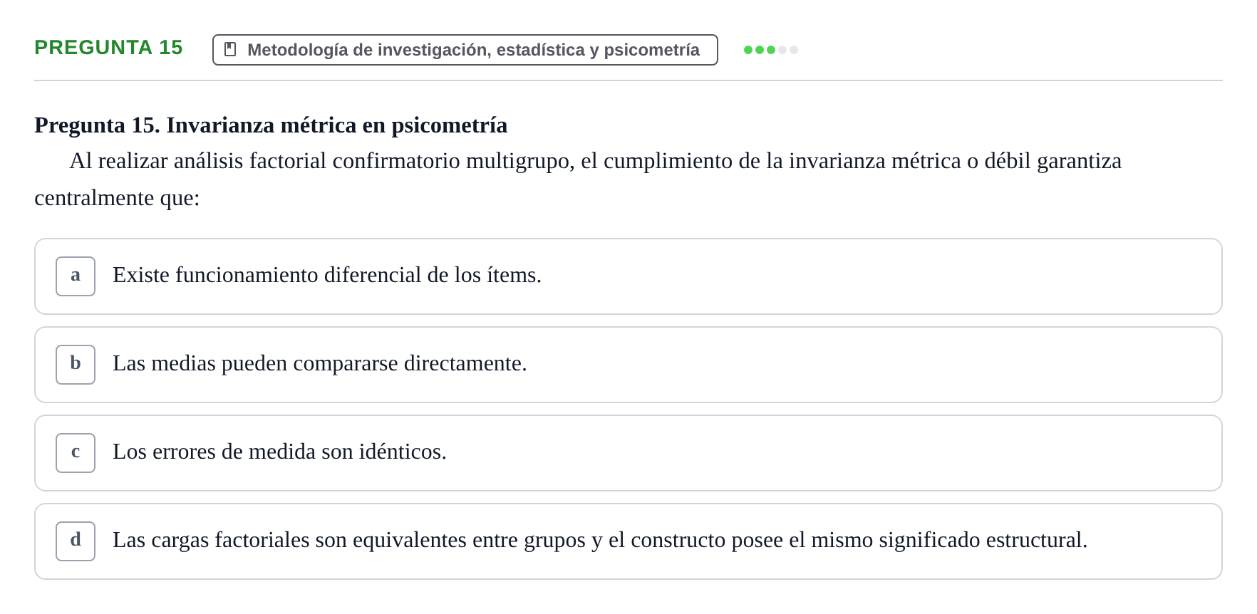 Enunciado: Pregunta 15
